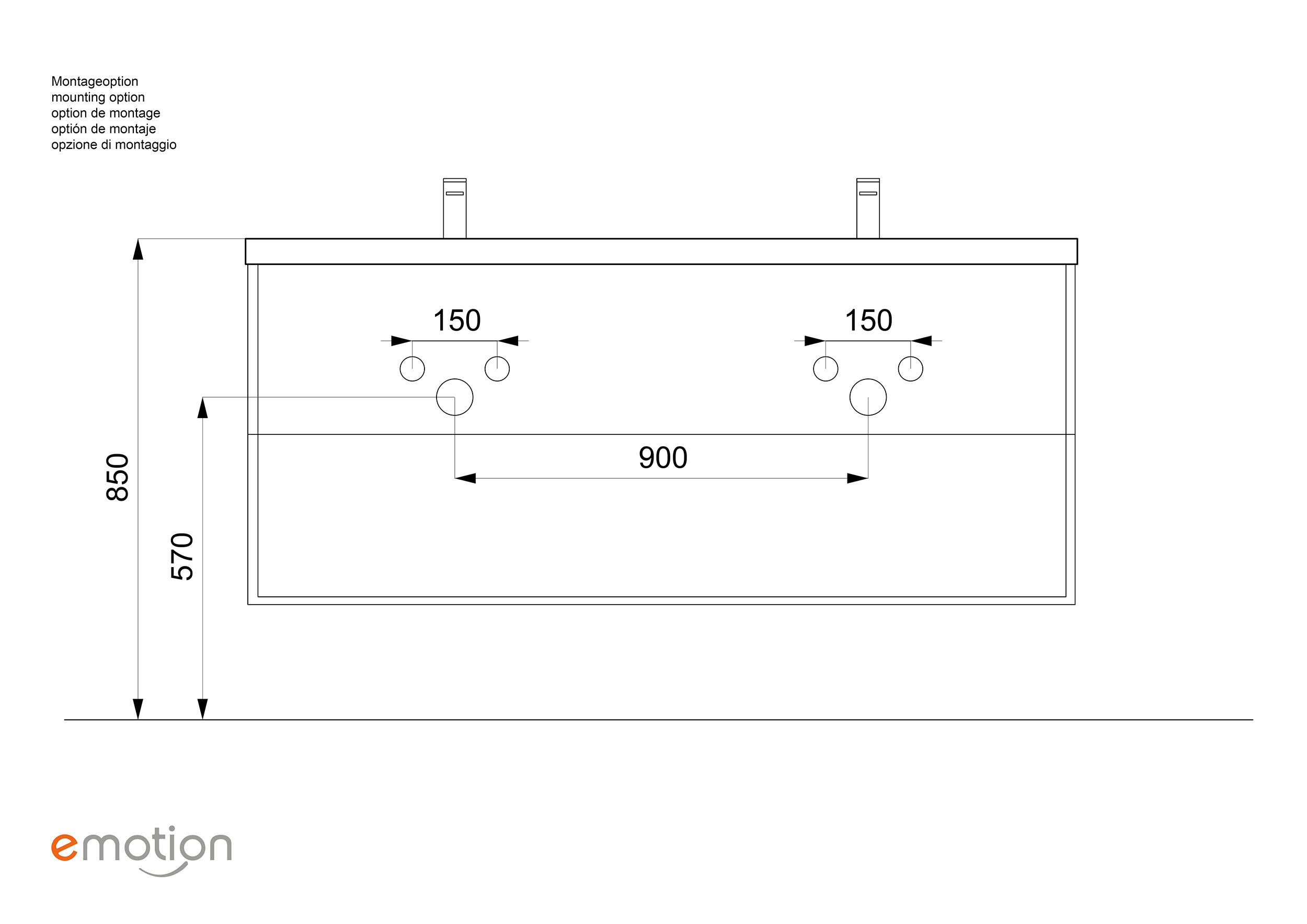 Badmöbel-Set Vitro XL 4-tlg. inkl. Glasbecken LED-Spiegel SoftClose beton