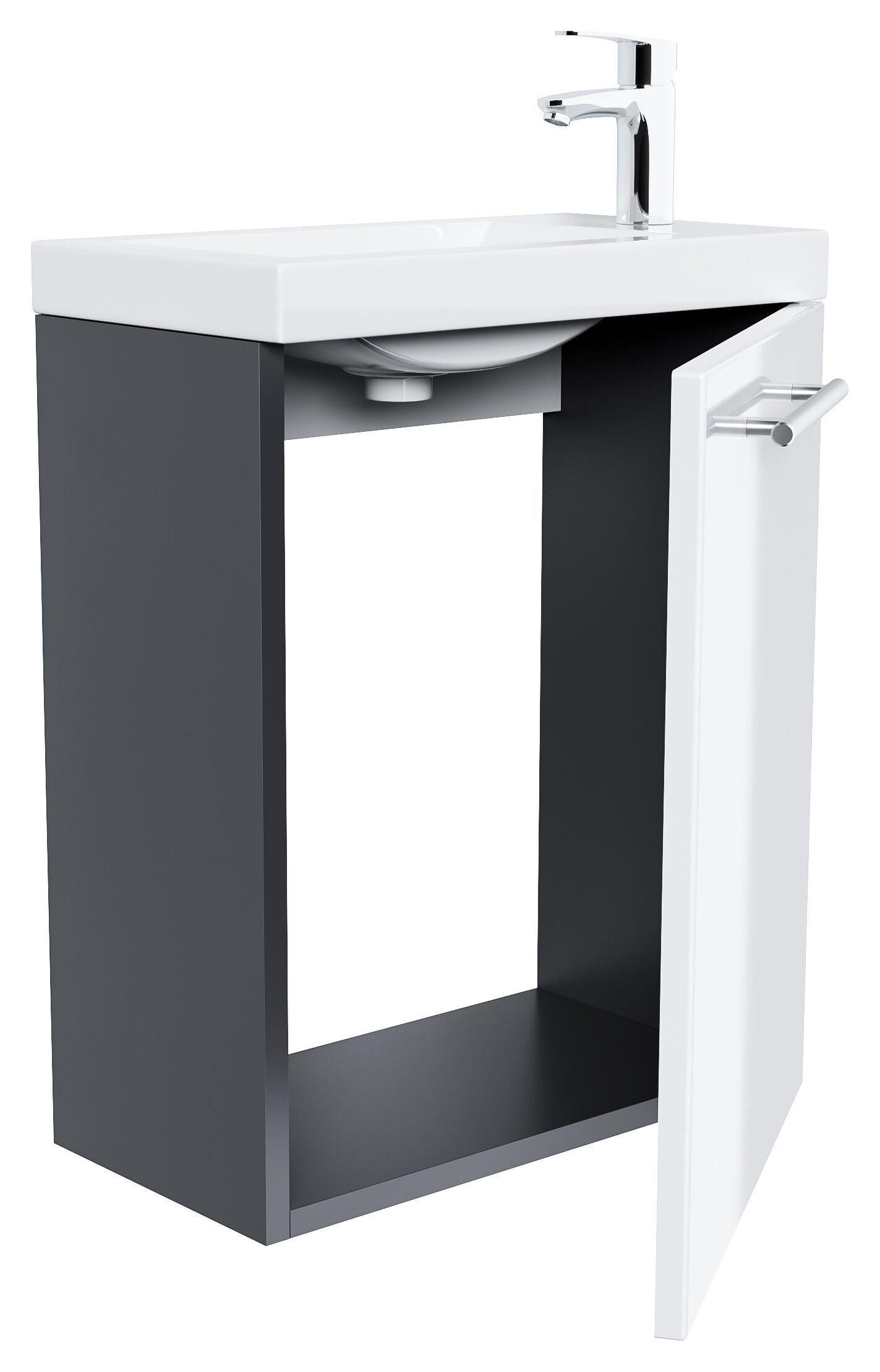 Badmöbel Salona 50 cm Weiss / Grafit