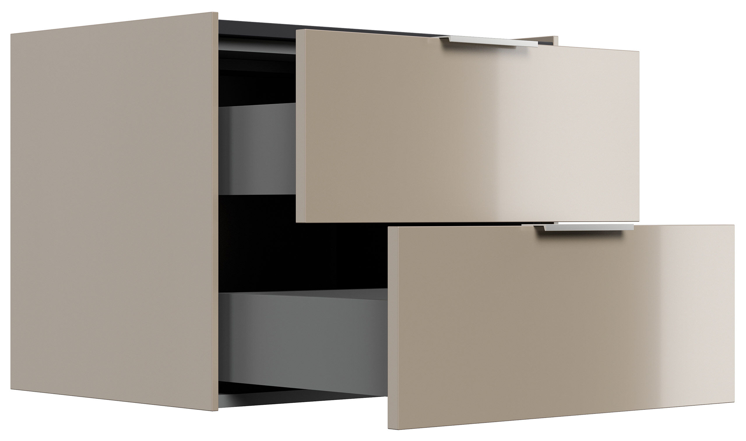 Design Nachttisch Kommode Artem 60cm, 2 Softeinzüge lackiert Kubanit