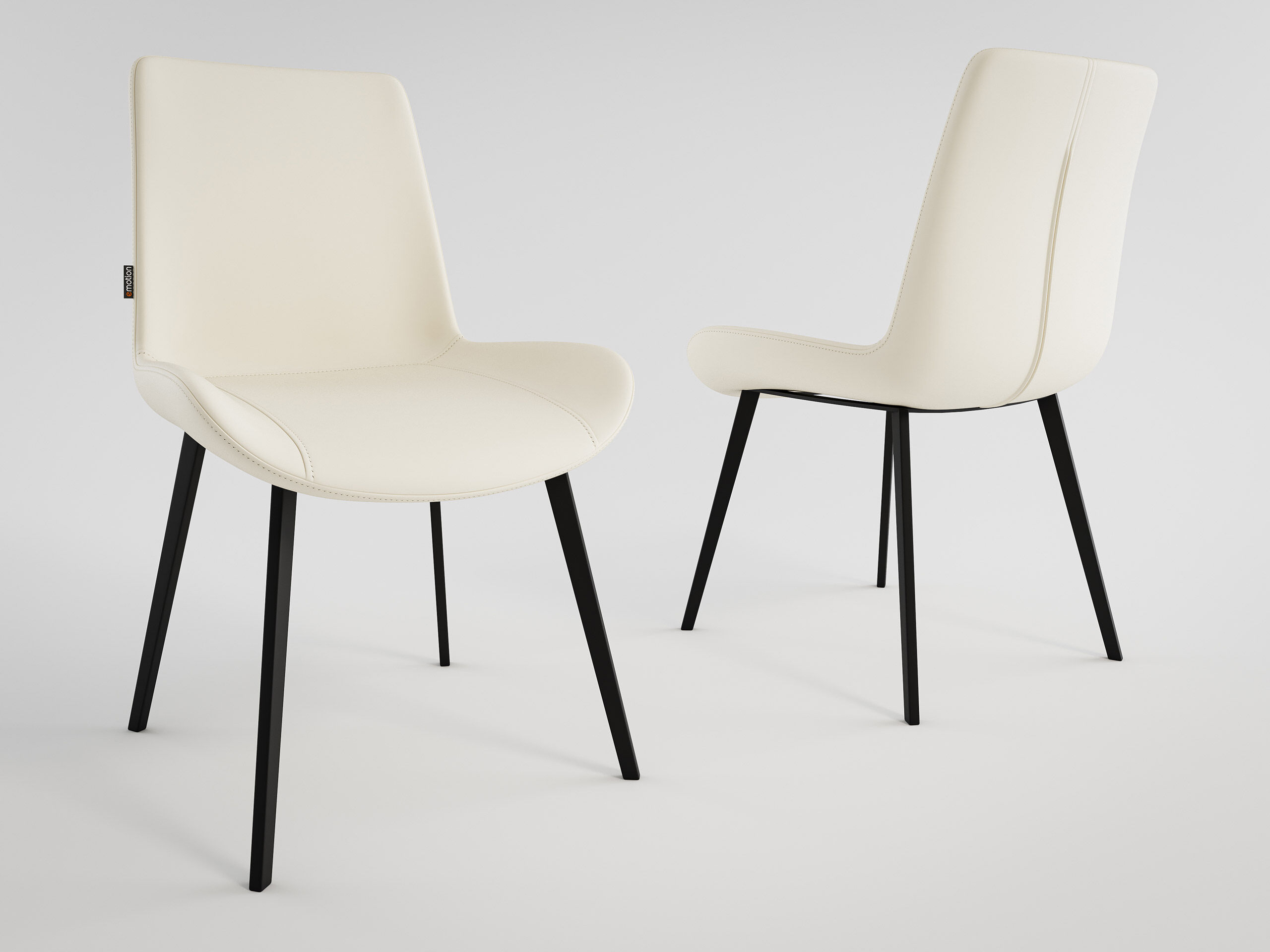 2er Set Esszimmerstuhl Design Küchenstuhl Chase Kunstleder hellgrau Metallbeine
