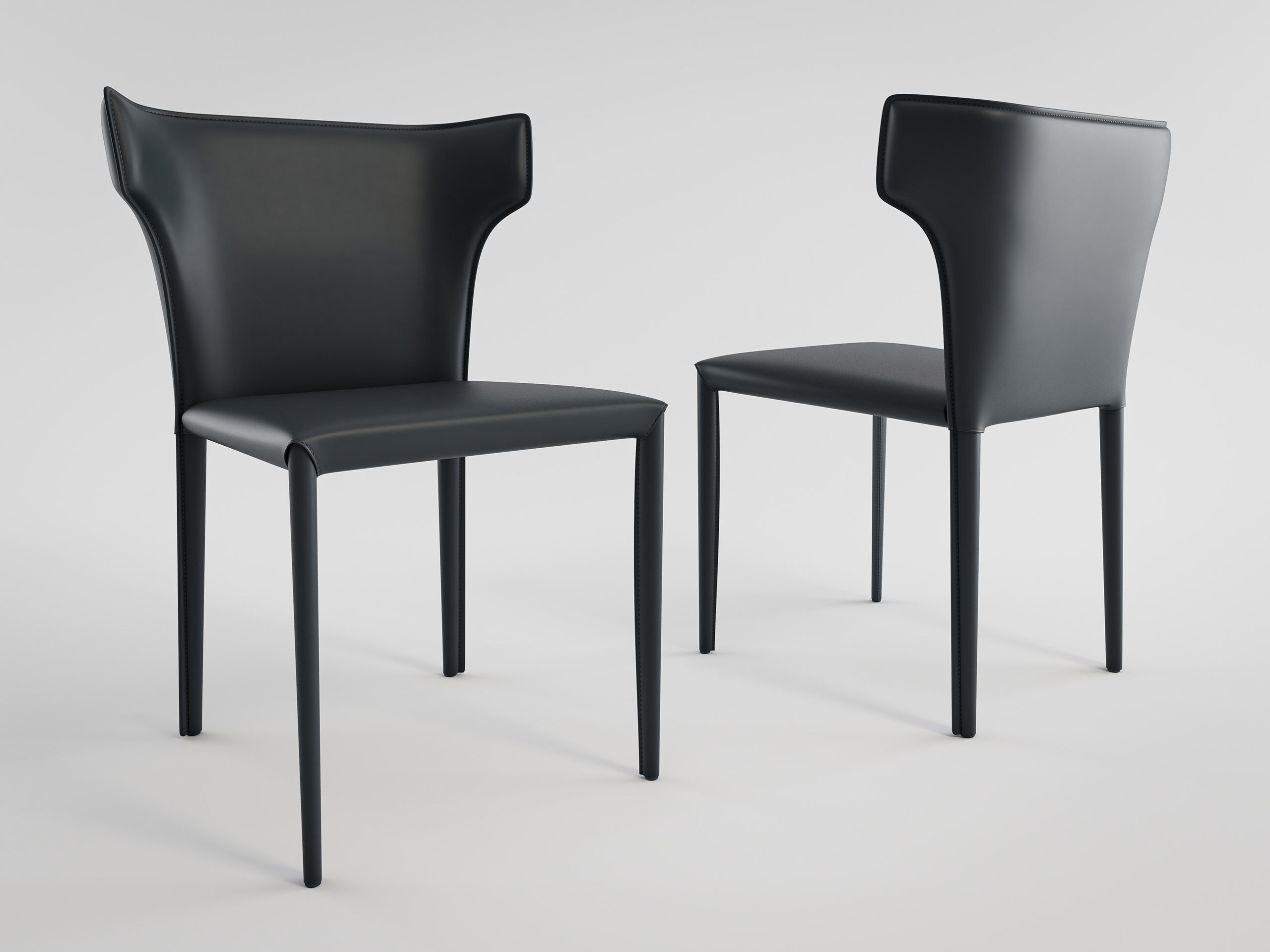 2er Set Esszimmerstuhl Design Küchenstuhl Vince Kunstleder creme Metallbeine