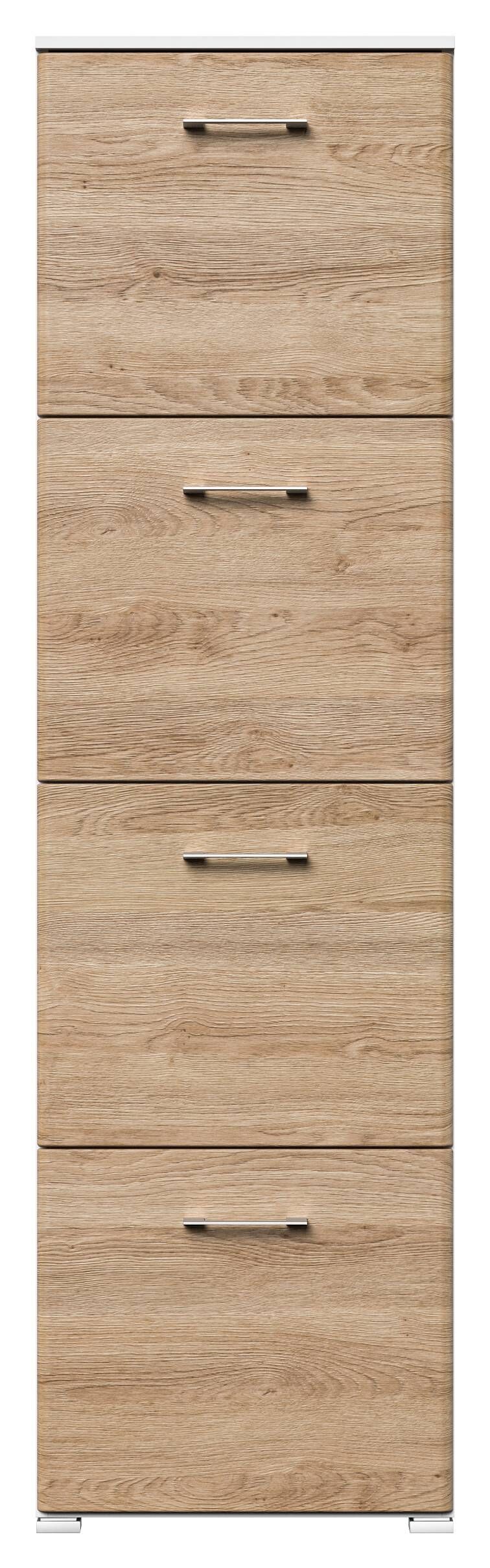 Schuhschrank Emotion 4 Klappen 16 Paar 52x187 cm Weiss-Weiss Hgl