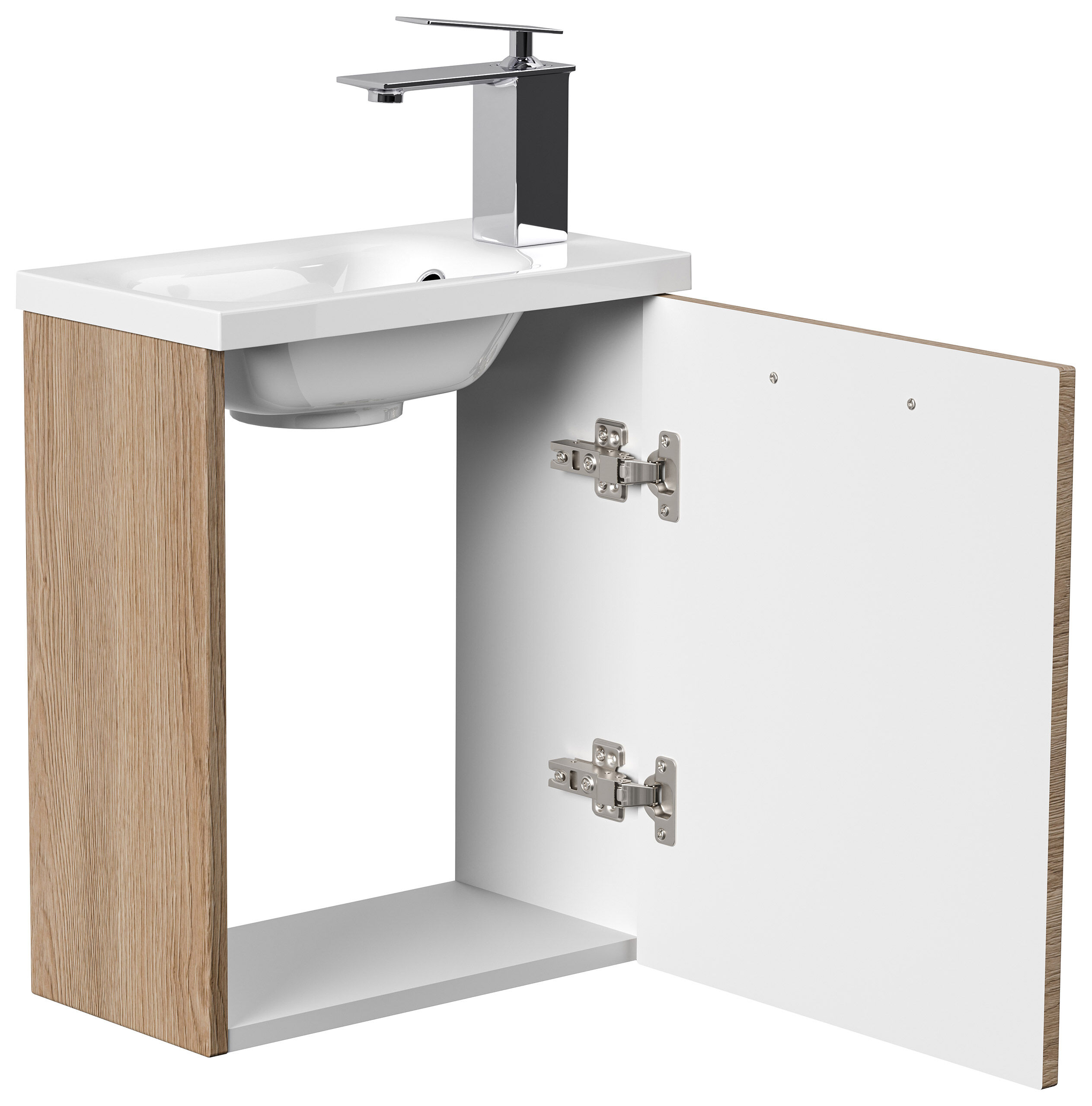 Gäste WC Badmöbel Pico Slimline 40cm SoftClose weiß hochglanz
