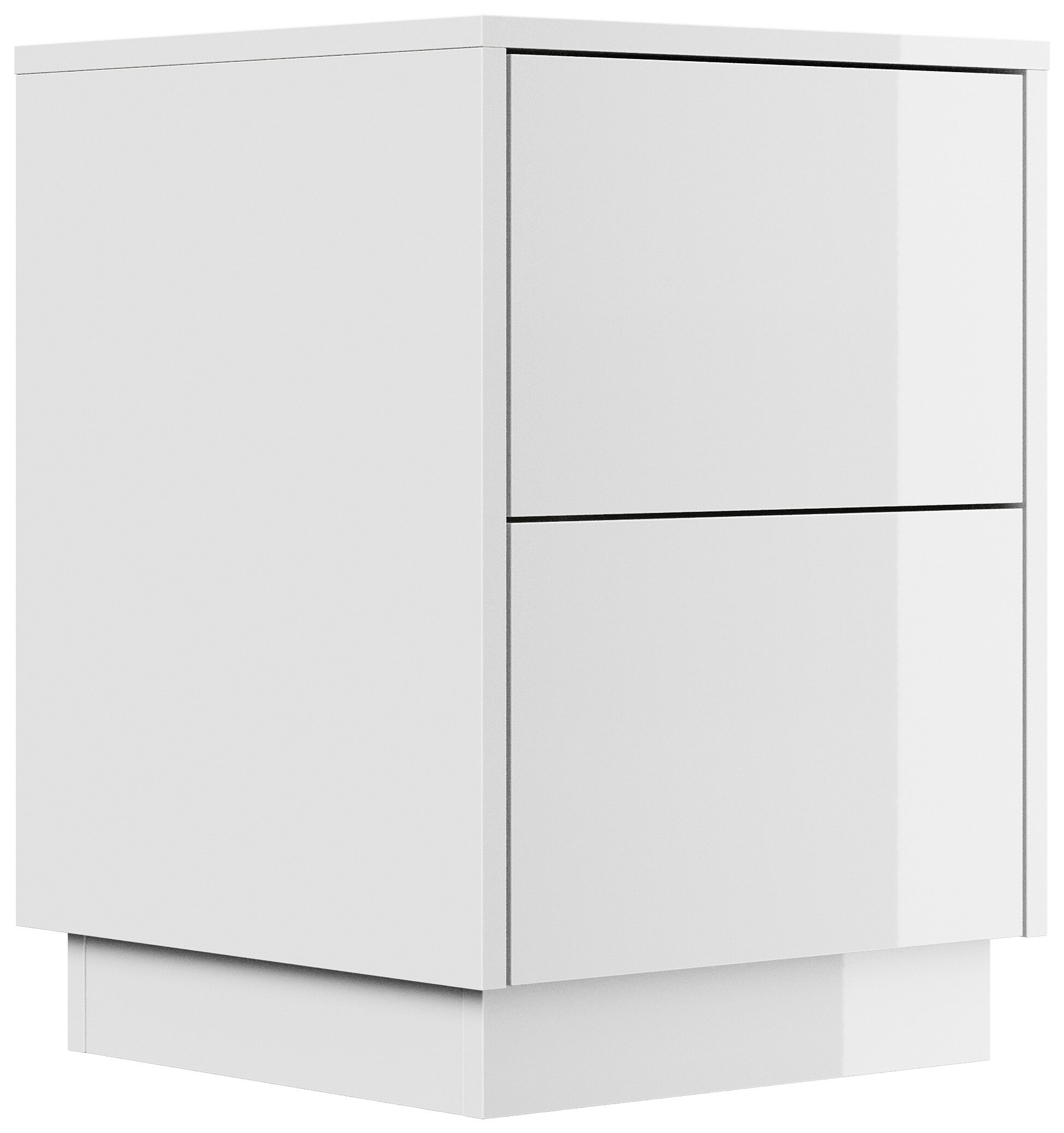 Design Nachttisch Concepto S 40cm stehend, 2 Pushauszüge Grafit Eiche