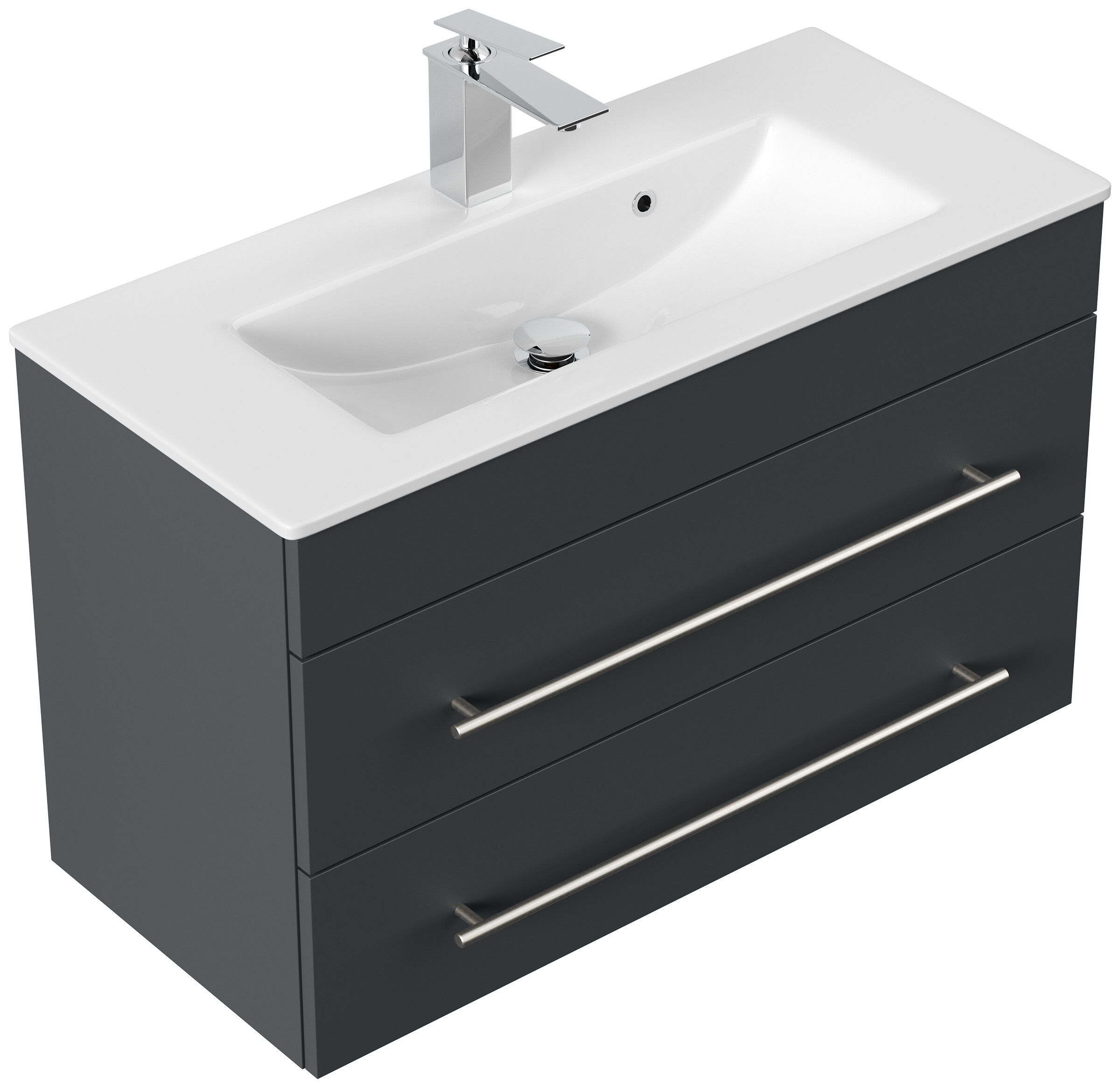 Badmöbel Mars 800 2-teilig mit LED Spiegel SlimLine eiche gold