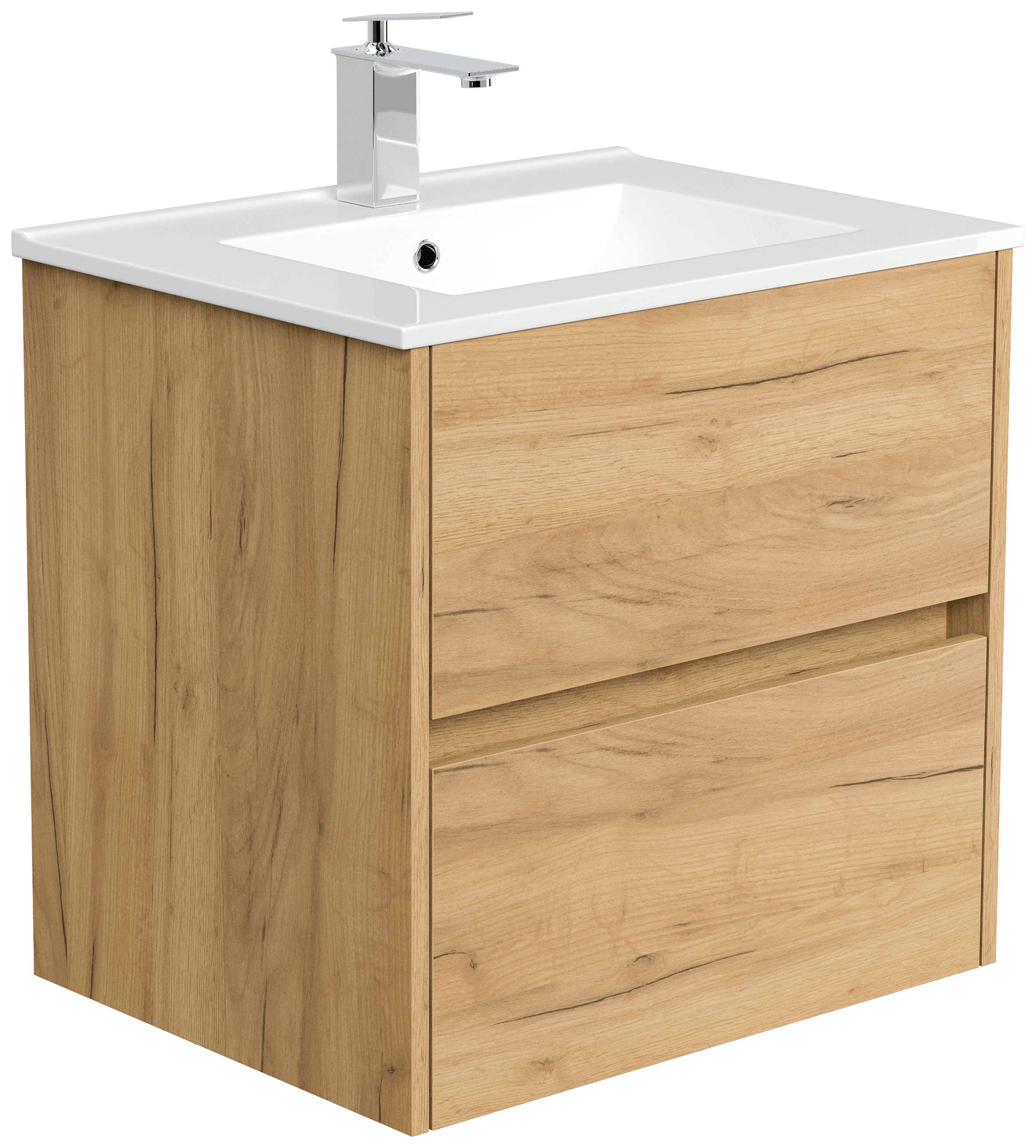 Badmöbel Taifun & Waschtisch 60cm 2 Greifraum SoftClose Auszüge eiche gold