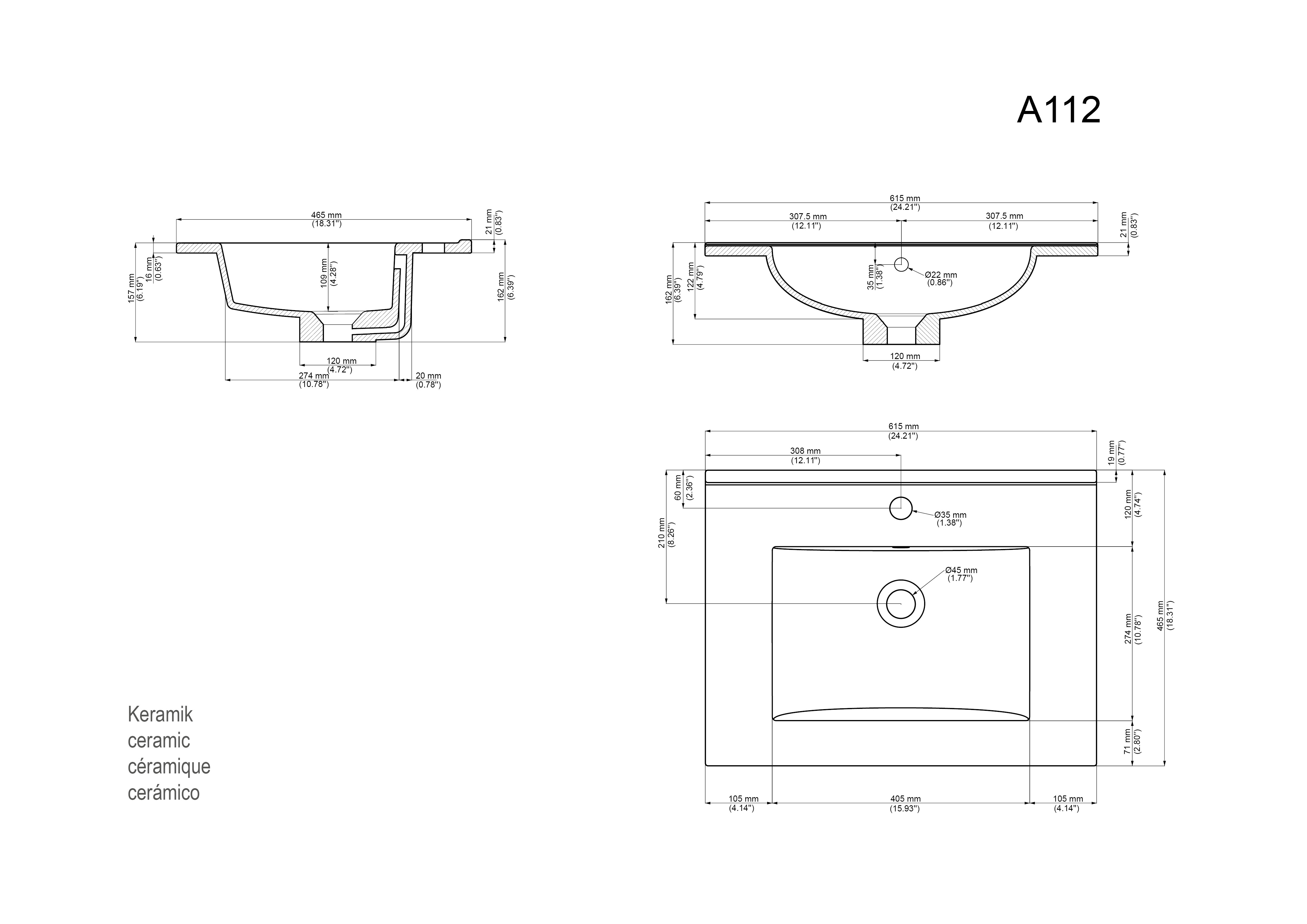 Badmöbel Taifun & Waschtisch 60cm 2 Greifraum SoftClose Auszüge Grafit 