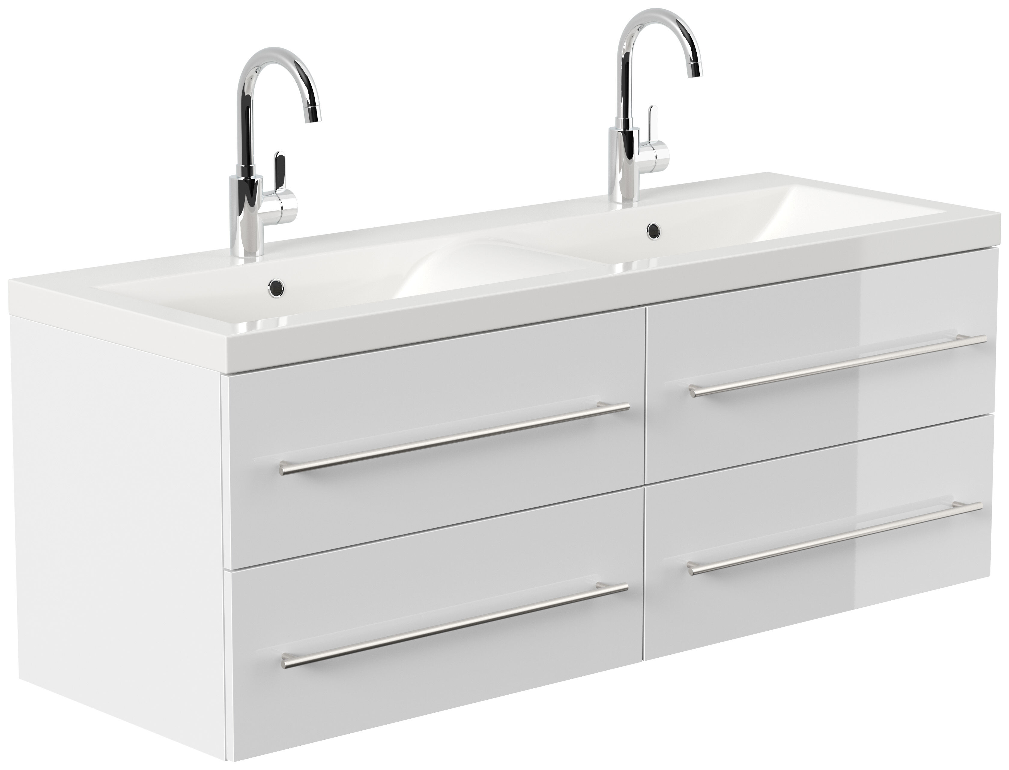 Badmöbelset Persepolis XL 4-teilig Spiegelschrank 2x Hochschrank eiche gold