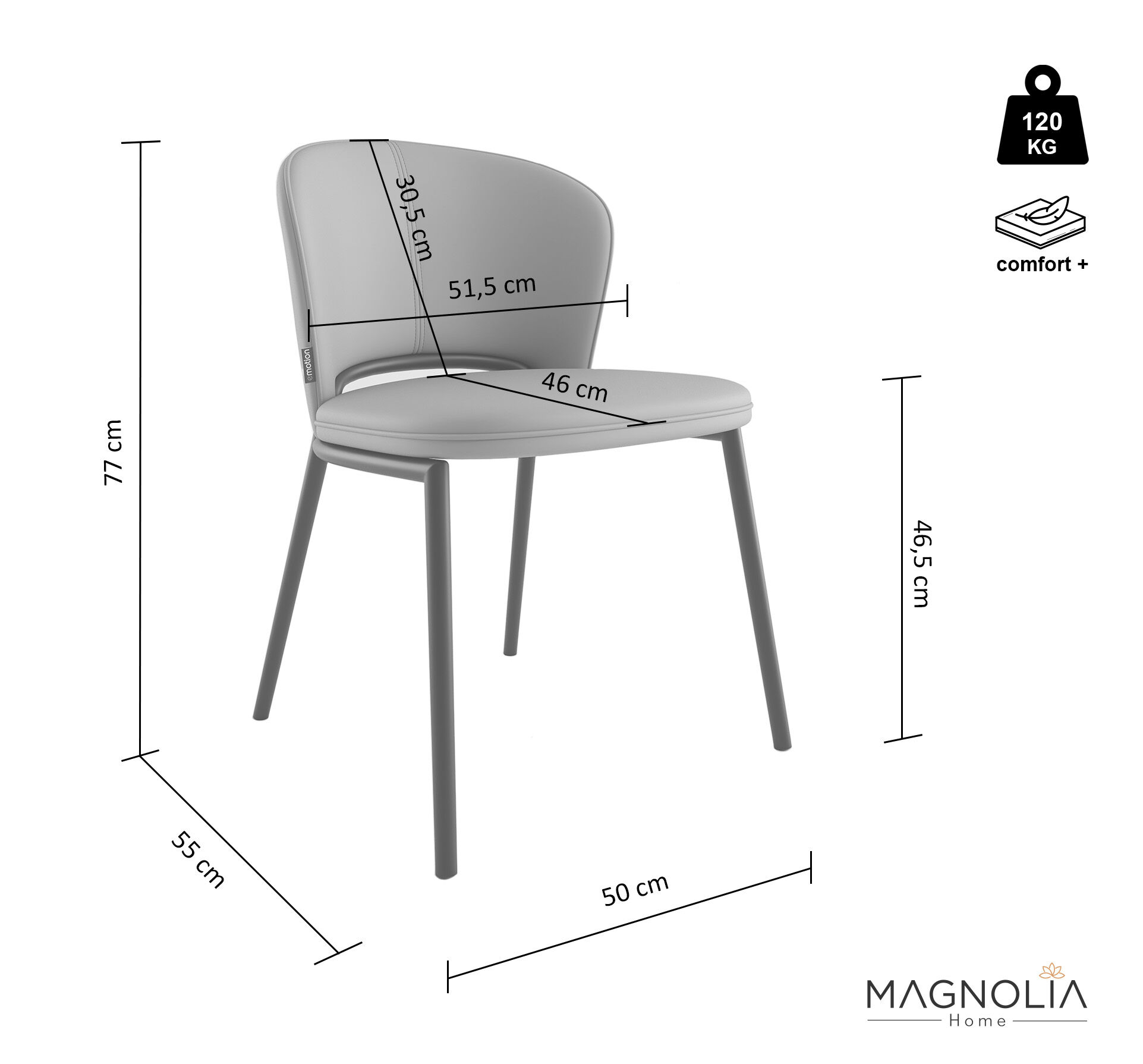 4er Set Esszimmerstuhl Design Küchenstuhl Dean Kunstleder creme Metallbeine