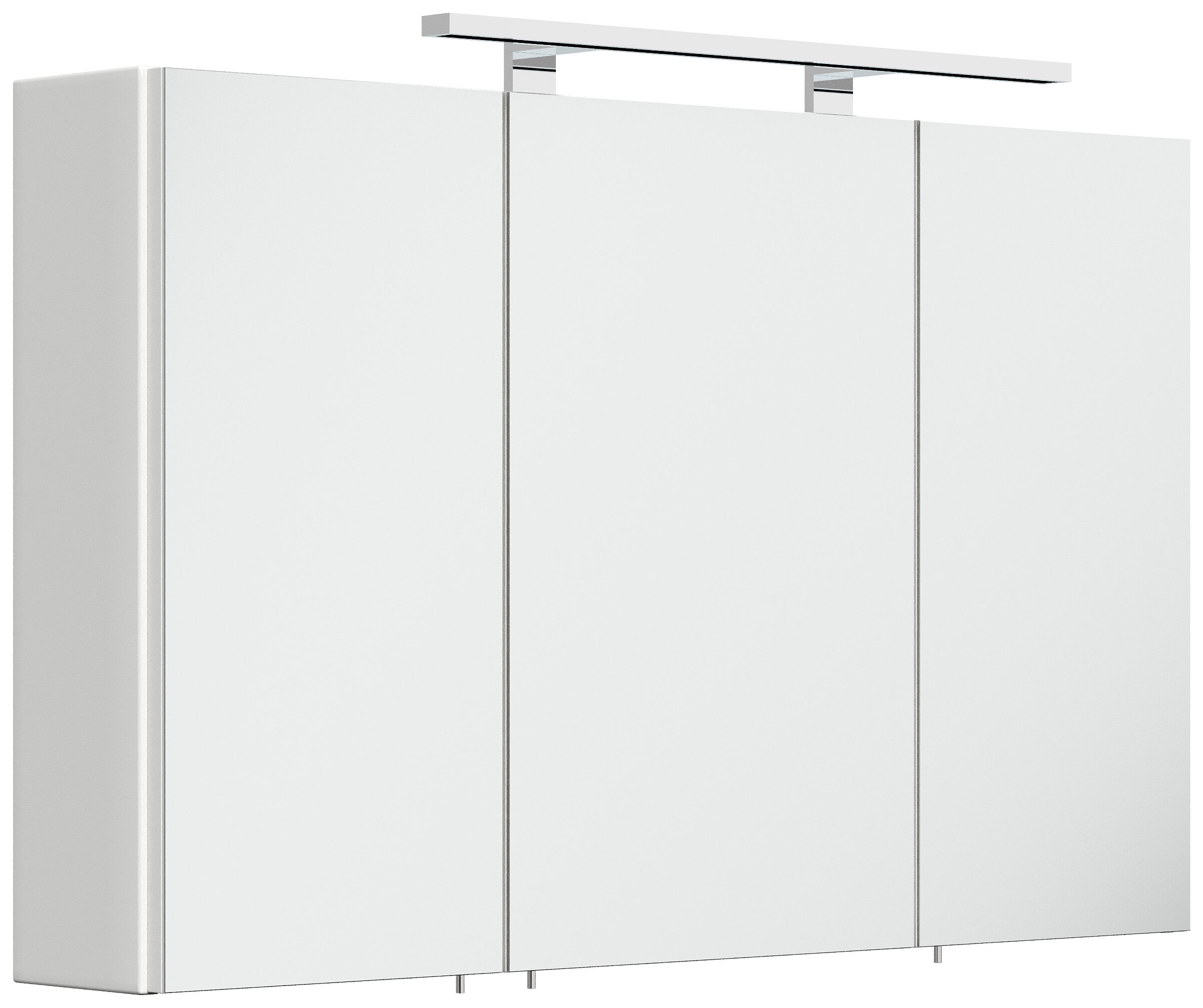 Spiegelschrank 100cm inkl. Design LED-Lampe und Glasböden eiche hell