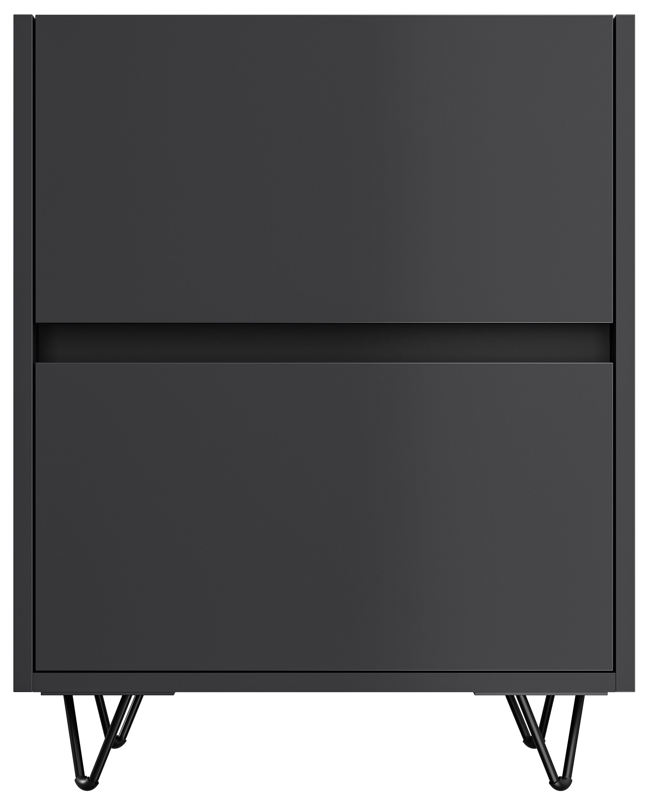 Nachttisch Yako 50cm 2 SoftClose stehend Weiß & Eiche Front