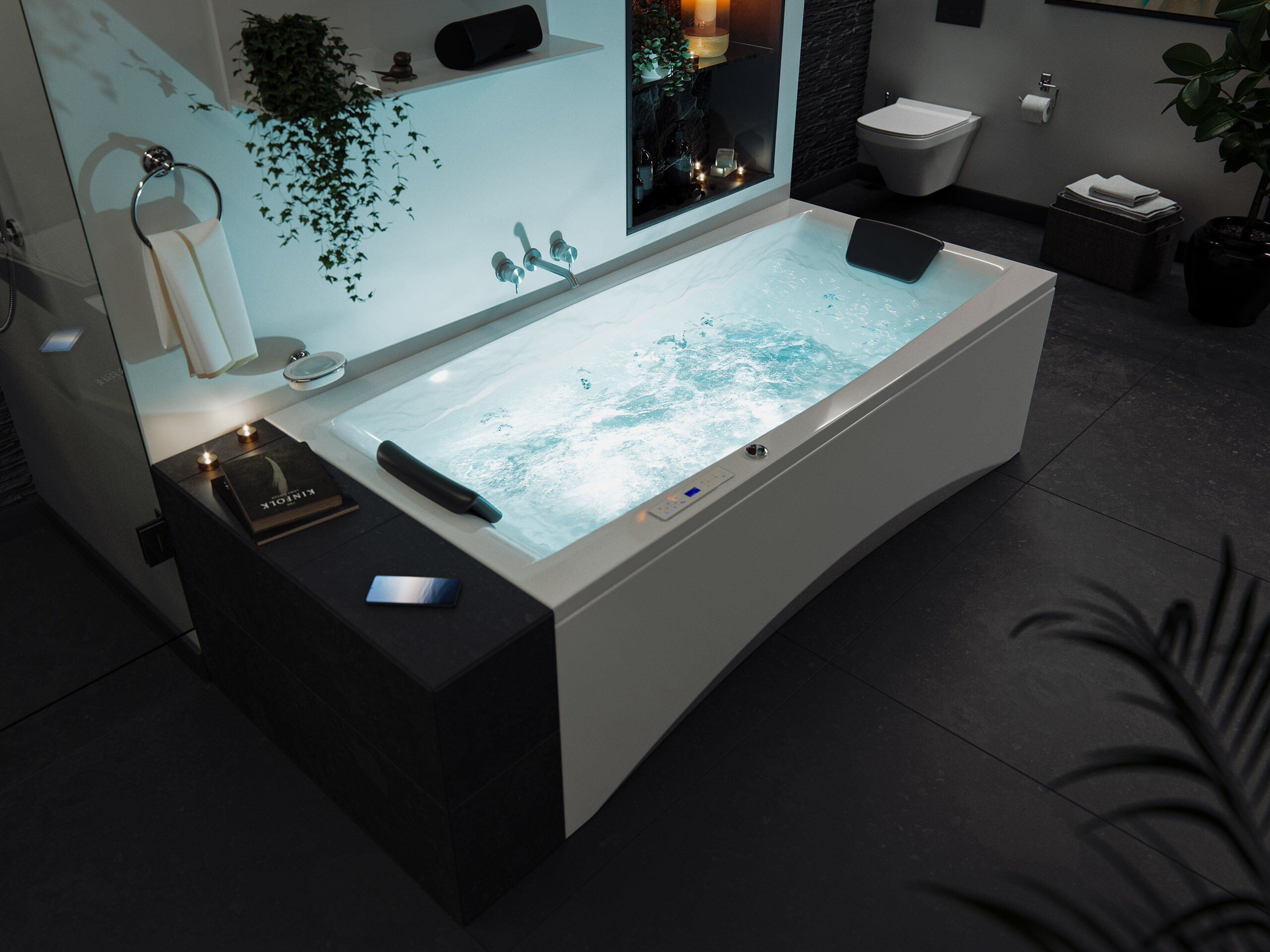 Rechteck Whirlpool Unity 190x90 Made in Germany 24 Massagedüsen mit Armatur