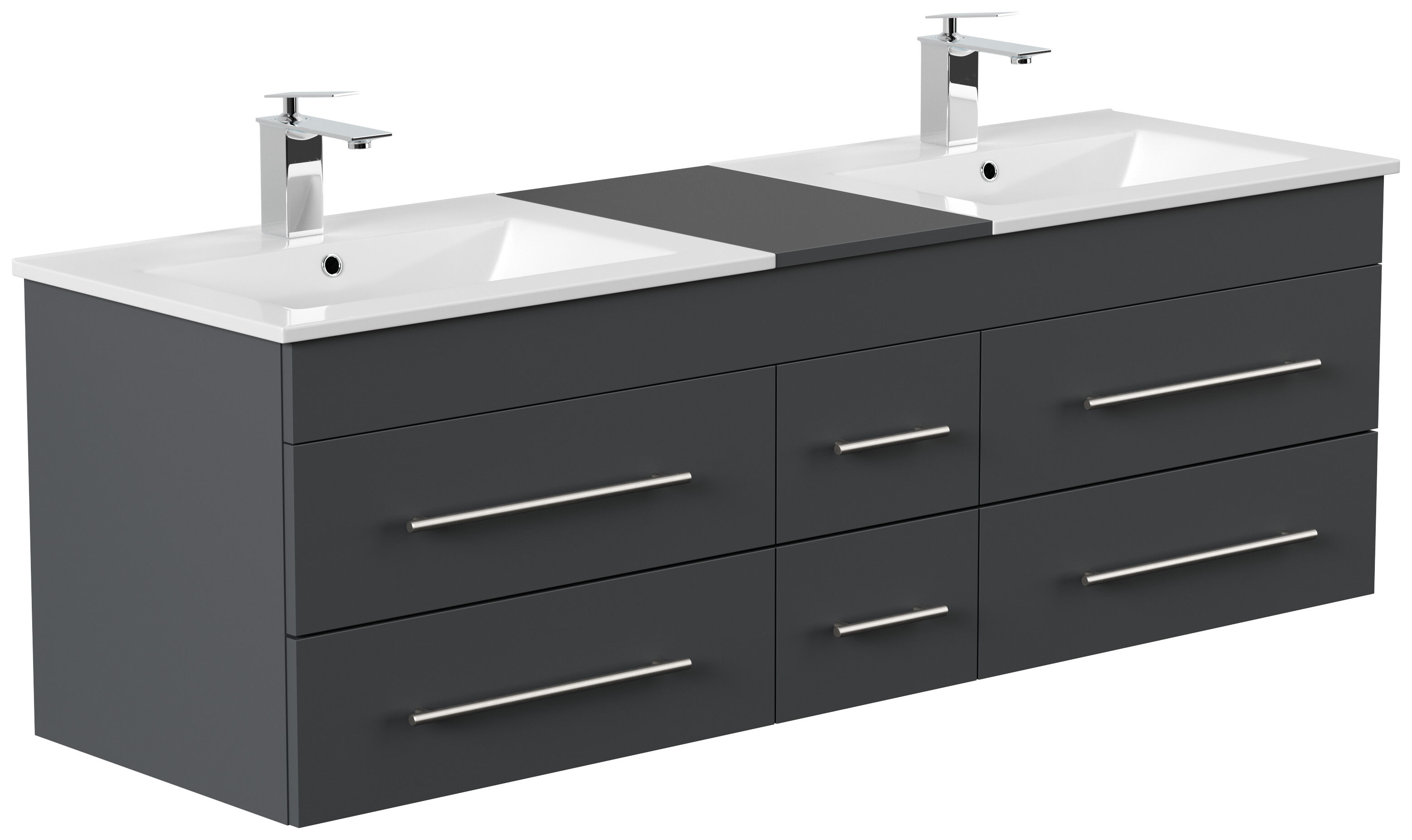 Badmöbelset Roma XL 4-teilig Spiegelschrank 2x Hochschrank weiss hochglanz