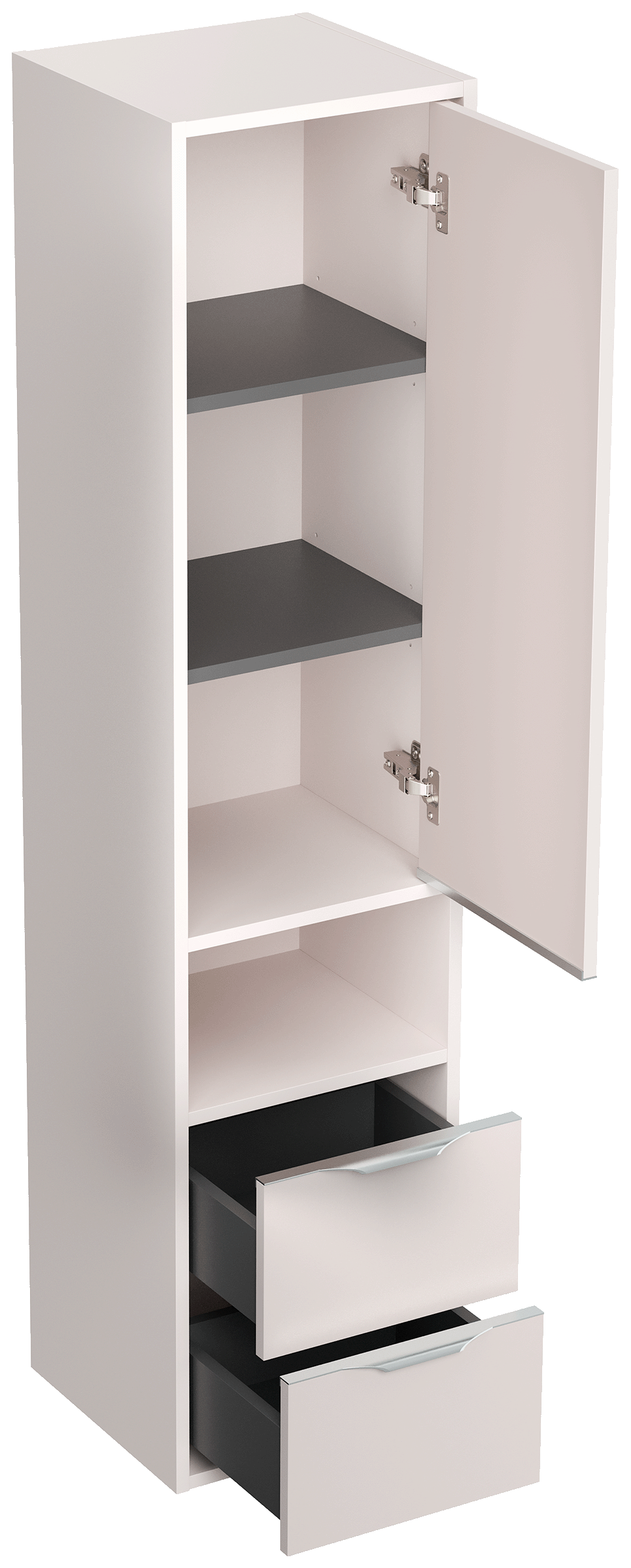 Hochschrank Elements 35x150cm Softclose Tür und Schubladen kaschmir