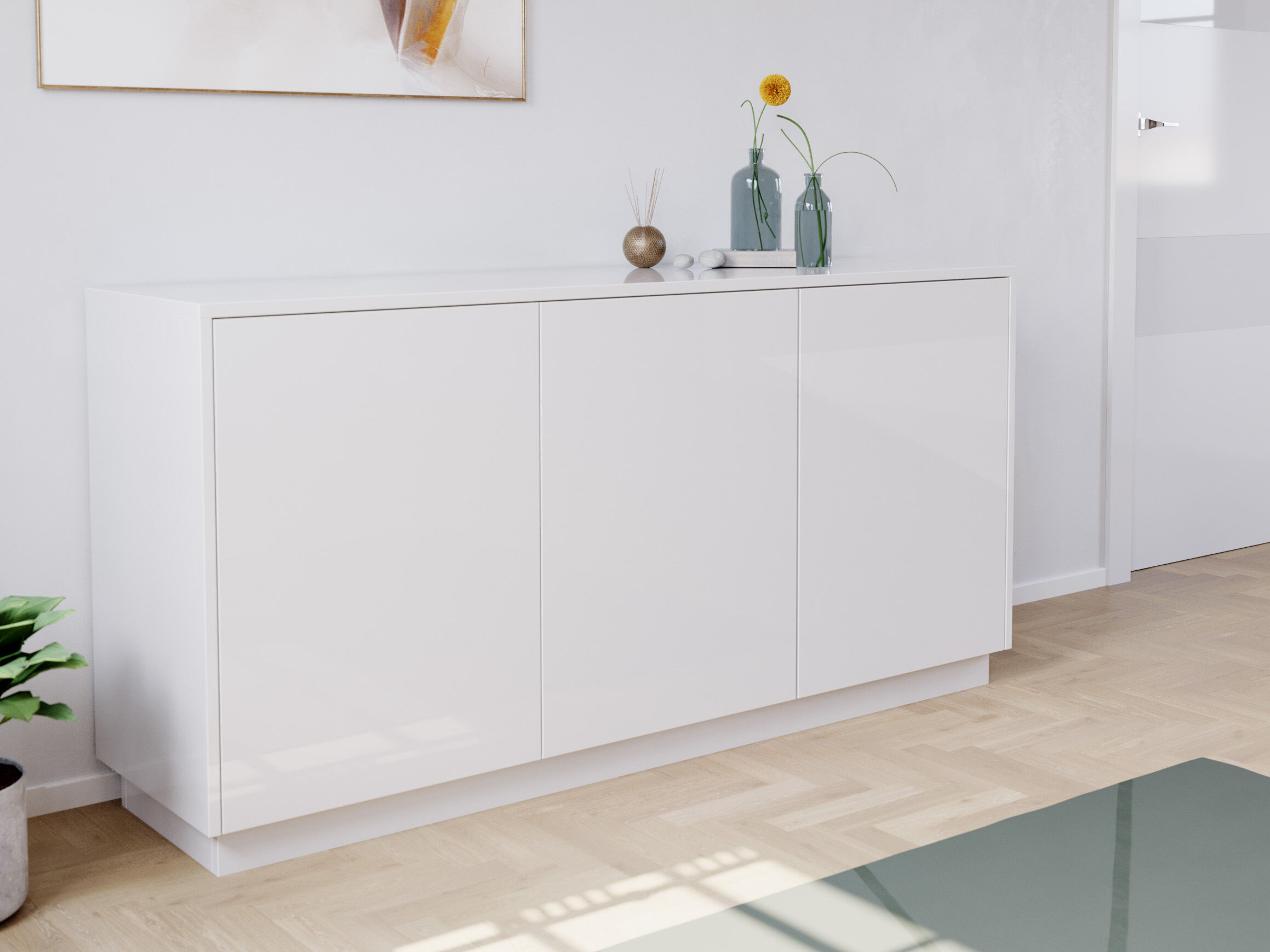 Design Sideboard Kommode Genesis B stehend 150cm 3 Türen Grafit