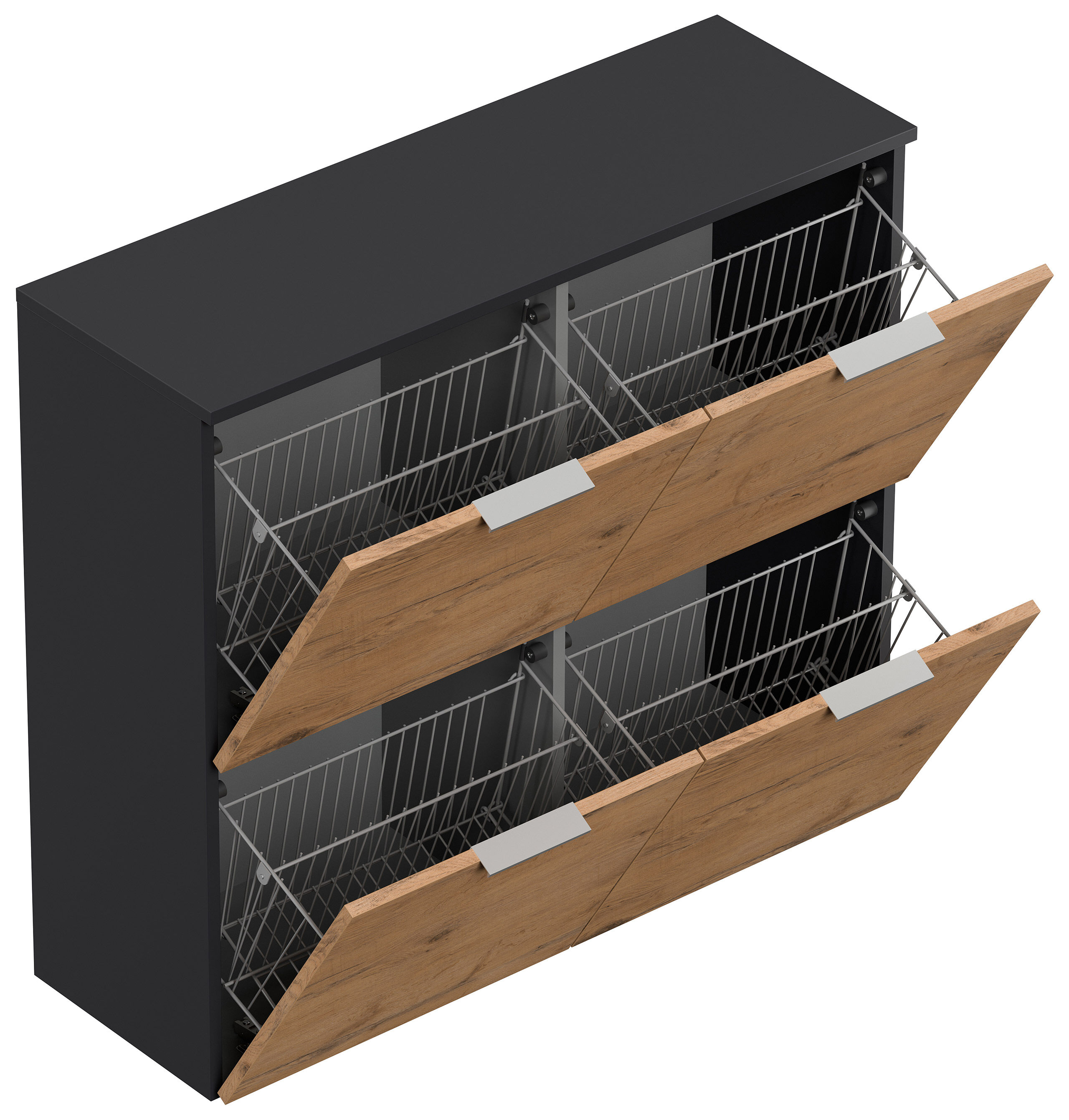 Schuhschrank Domus-XL hängend 4 Klappen 16 Paar Schuhe Oak