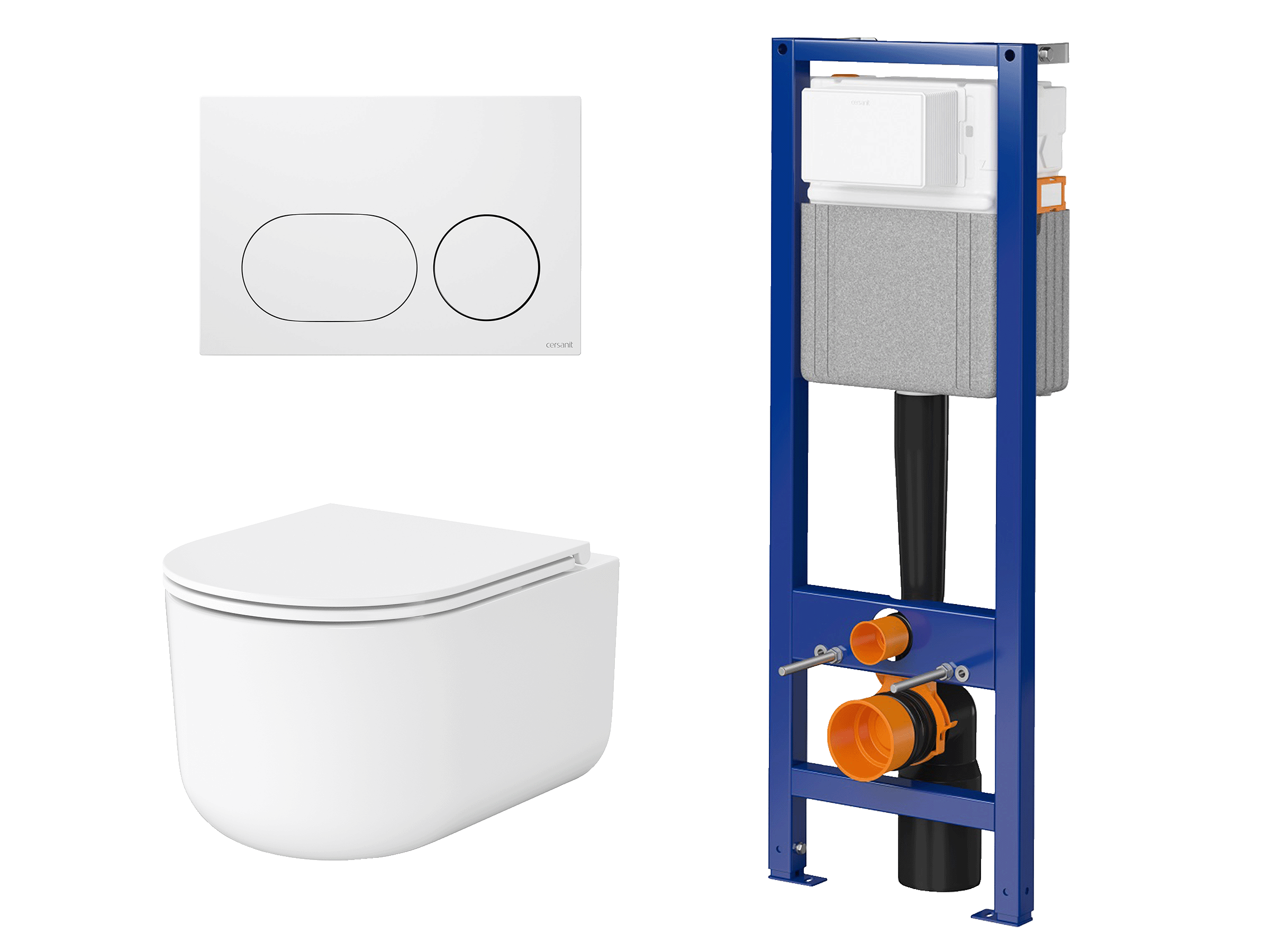 WC-Set INTRO mit Tornado-Spülung, Vorwandelement 40 cm und Betätigungsplatte