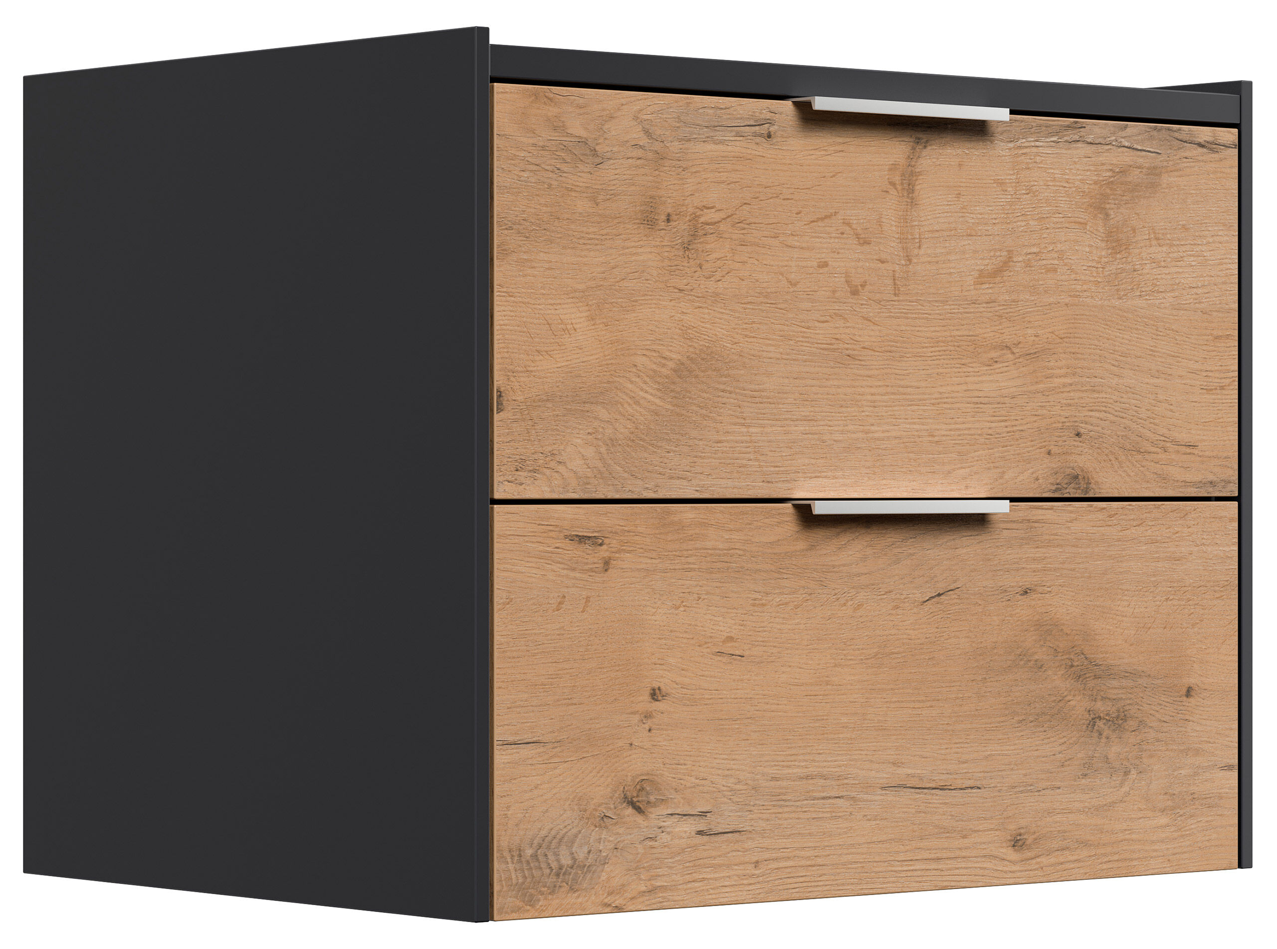 Design Nachttisch Kommode Artem 60cm, 2 Softeinzüge Oak