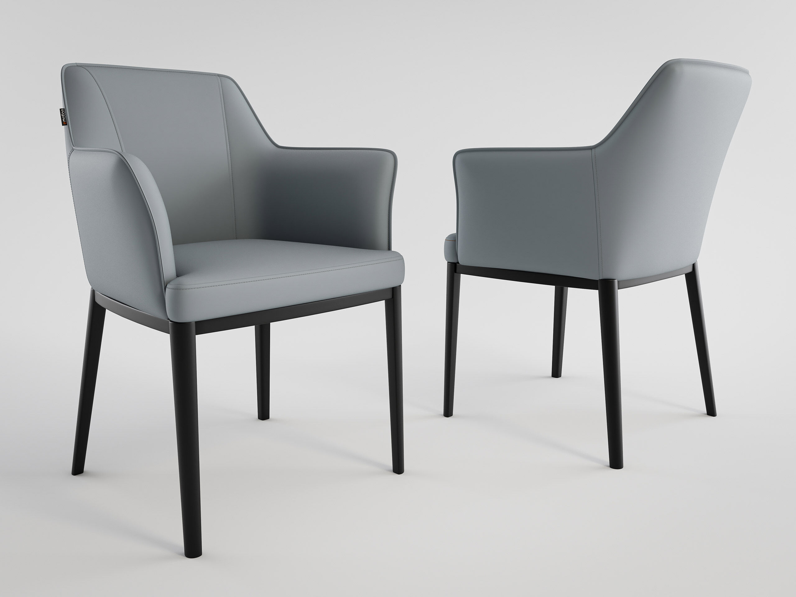 2er Set Esszimmerstuhl Design Küchenstuhl Dylan Kunstleder creme Metallbeine