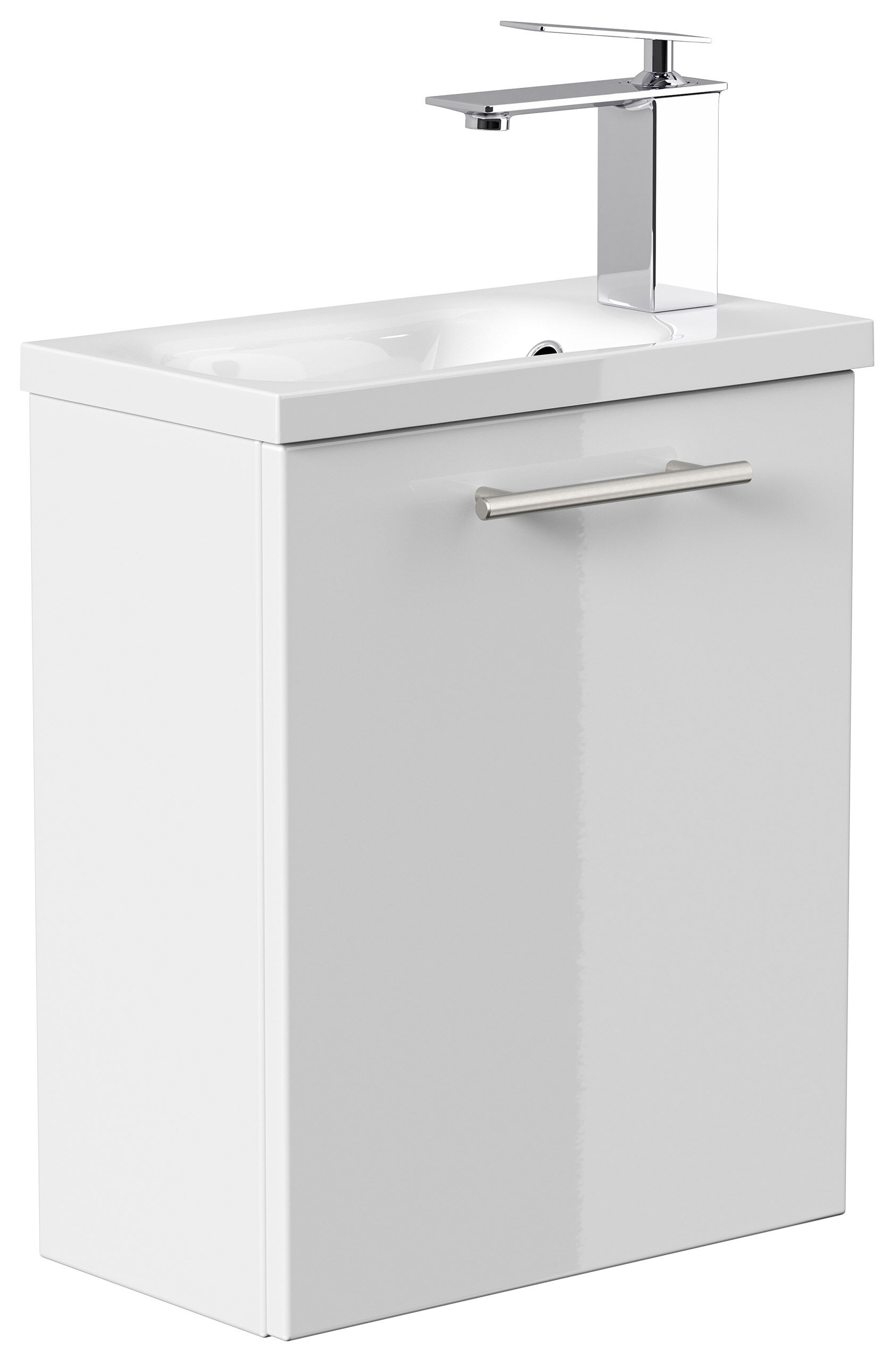 Gäste WC Badmöbel Pico Slimline 40cm SoftClose weiß hochglanz