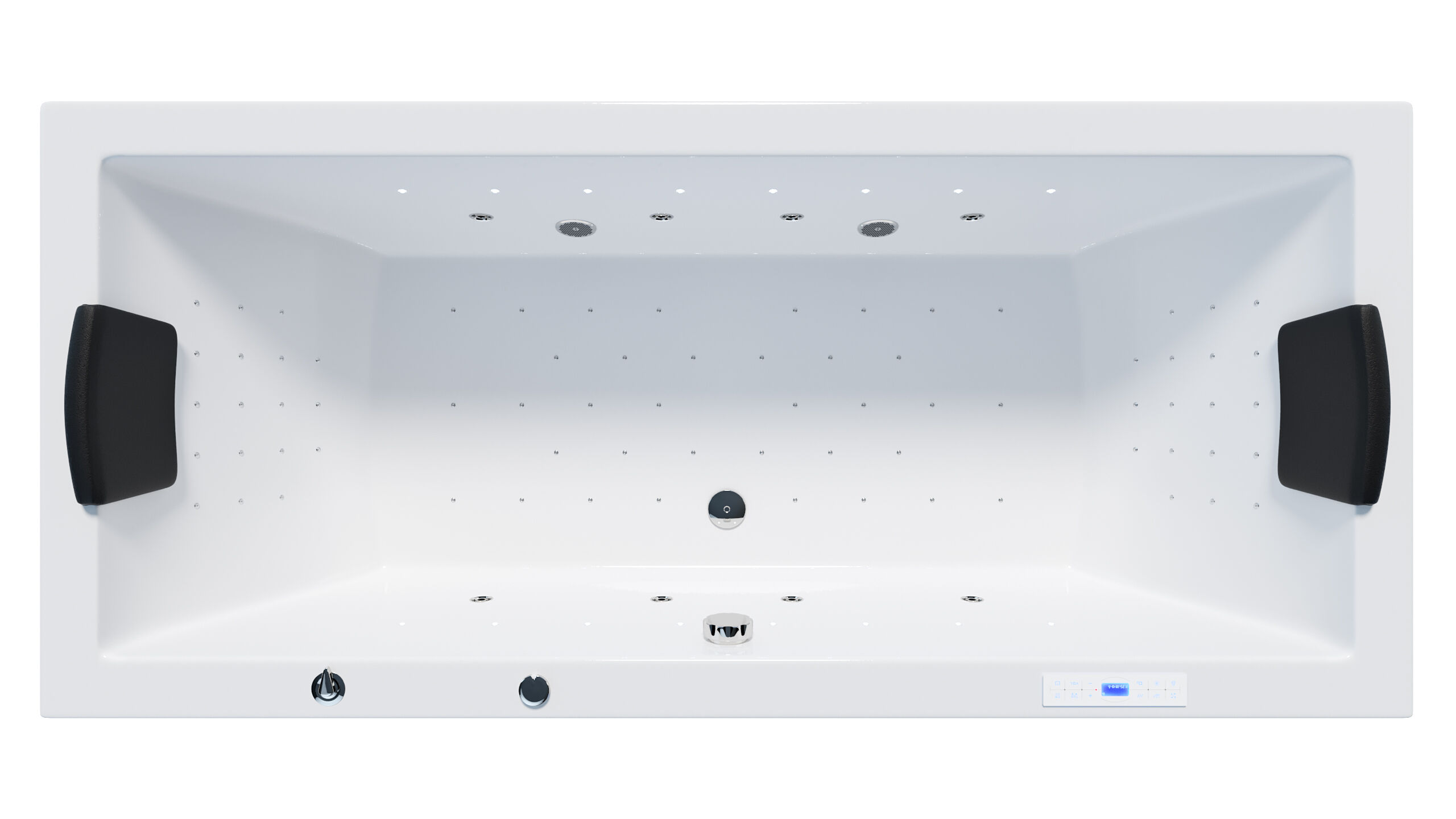 Deluxe Whirlpool Omega Ultra 190x90 Made in Germany 80 Düsen & LED mit Armatur