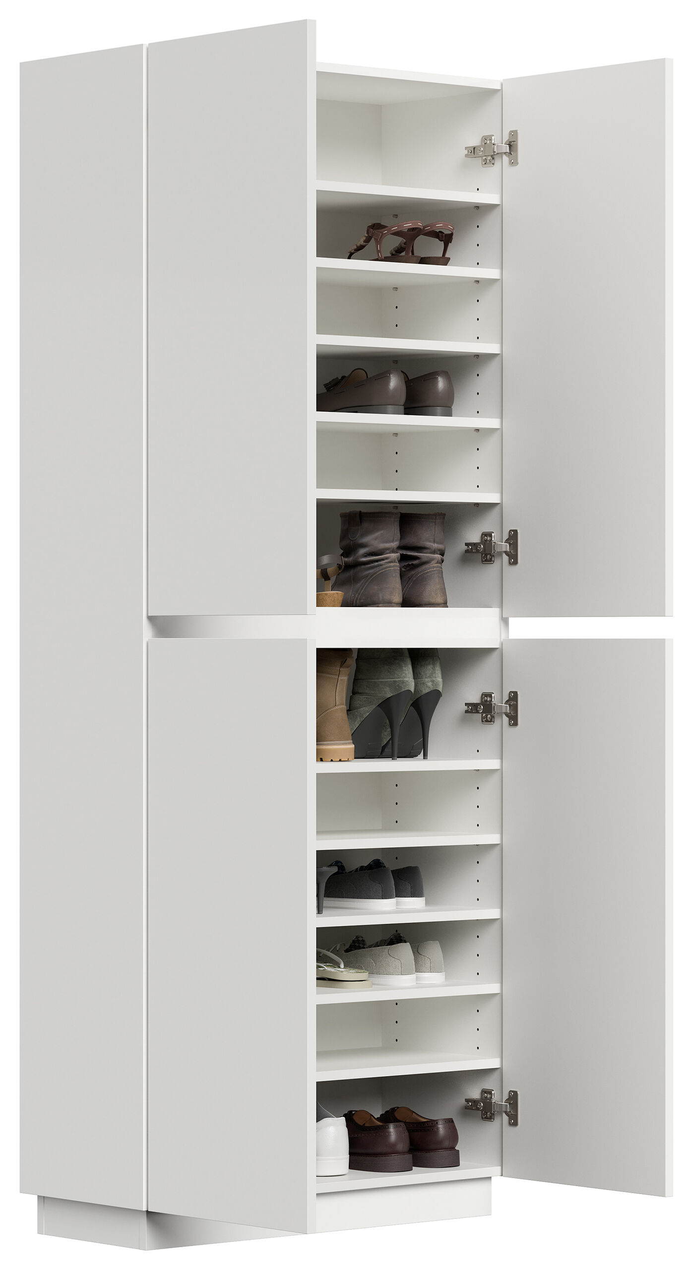 Garderobe Set Atrio 3tlg 42 Paar Schuhschrank Spiegel lackiert Weiß Hgl