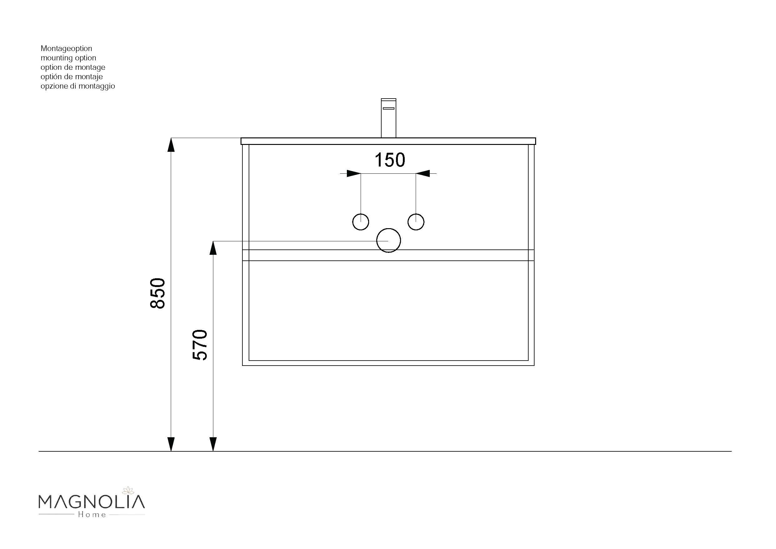 Badmöbel Taifun & Waschtisch 80 cm 2 Greifraum SoftClose Auszüge Kaschmir