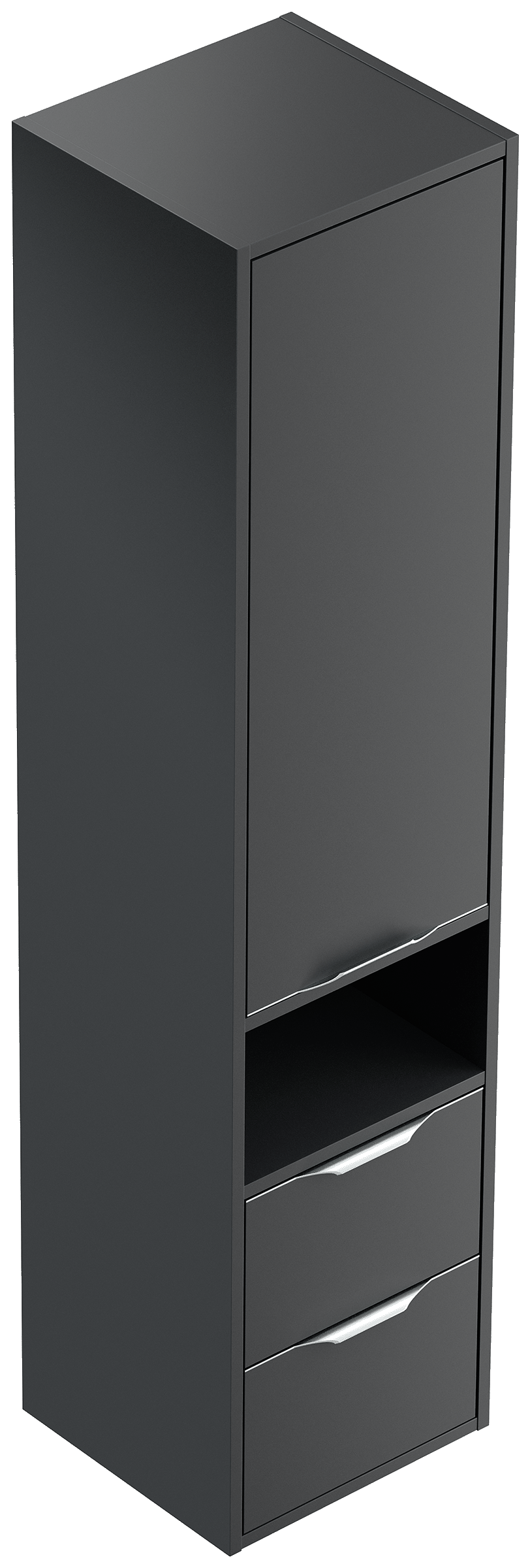 Hochschrank Elements 35x150cm Softclose Tür und Schubladen grafit