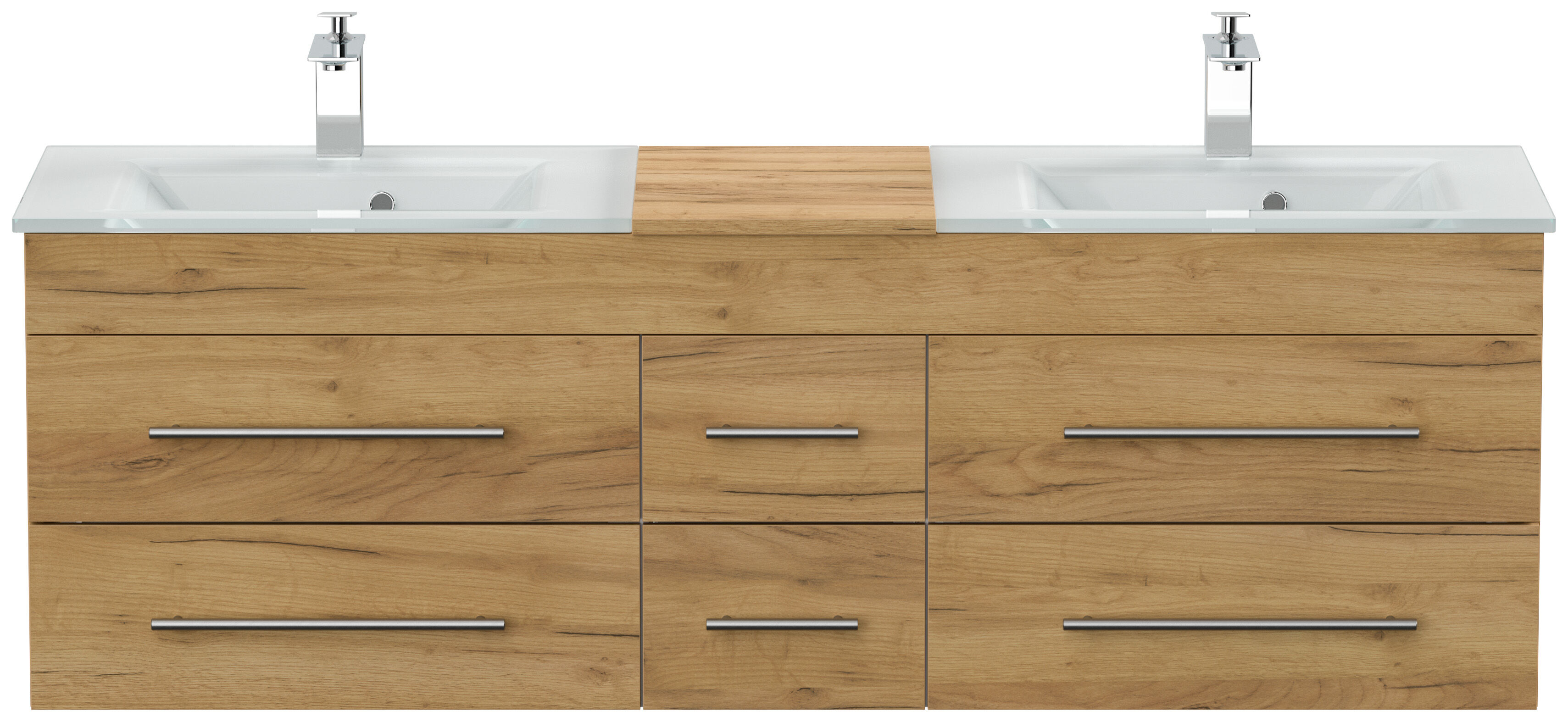 Badmöbel Vitro XL mit Doppel-Glasbecken SoftClose grafit
