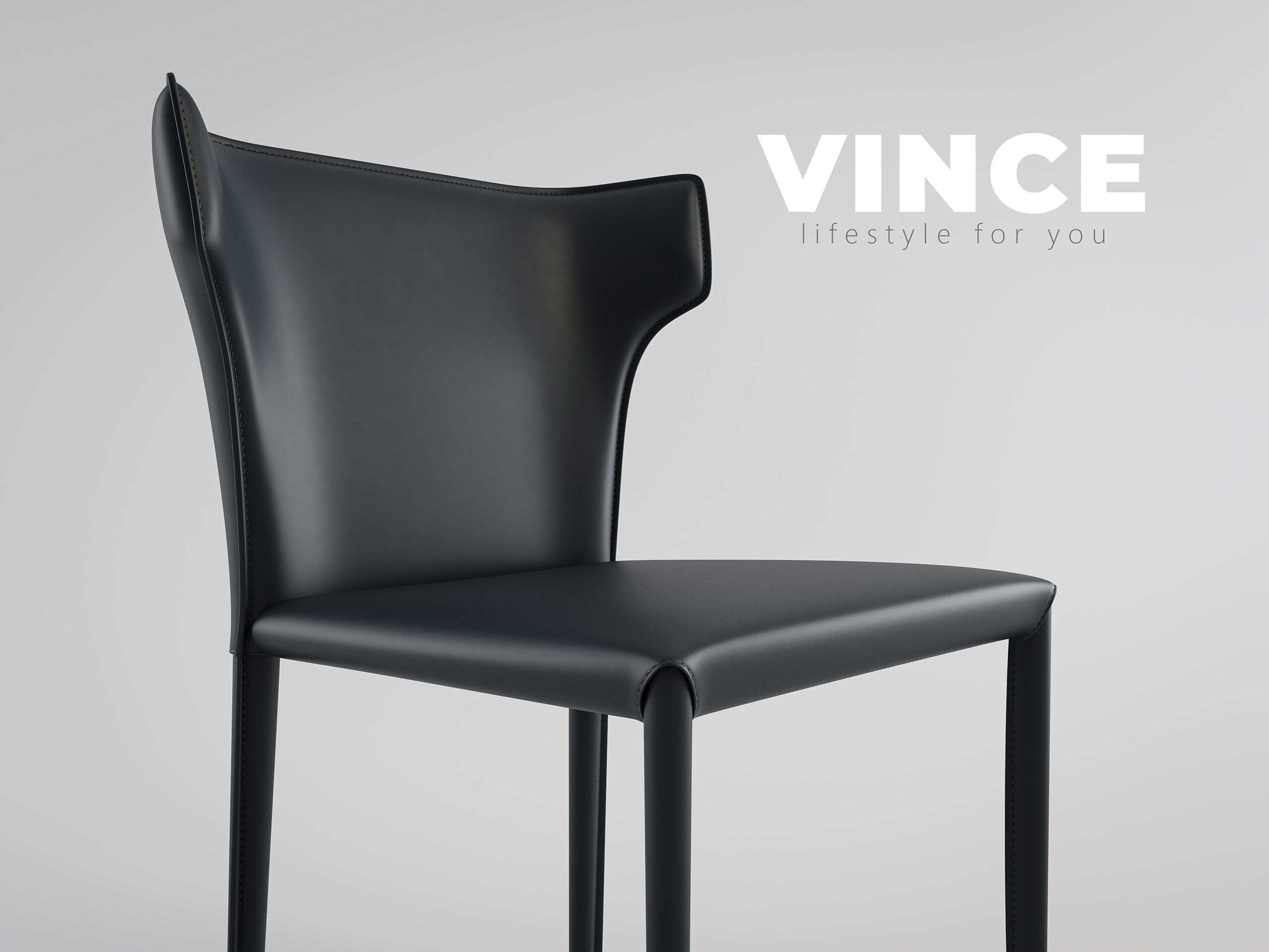 2er Set Esszimmerstuhl Design Küchenstuhl Vince Kunstleder creme Metallbeine