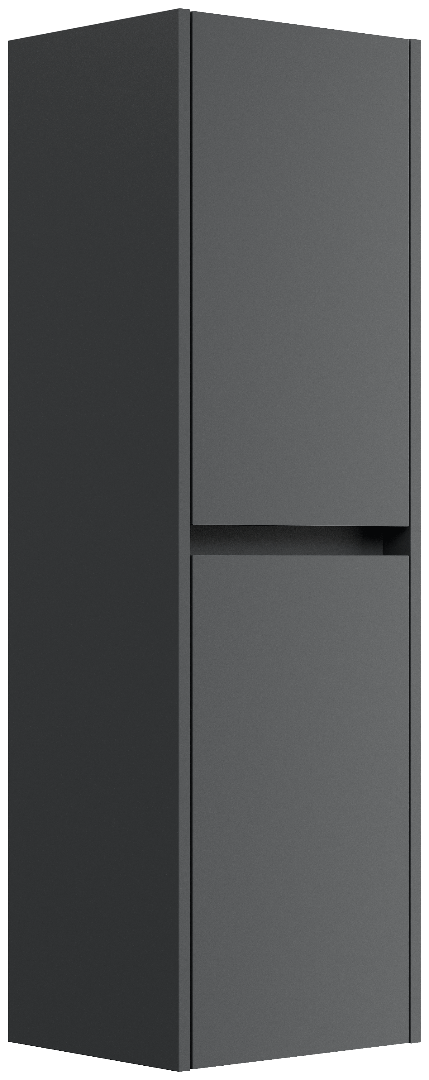 Badezimmer Hochschrank 112cm Softclose Taifun zur Wandmontage grafit