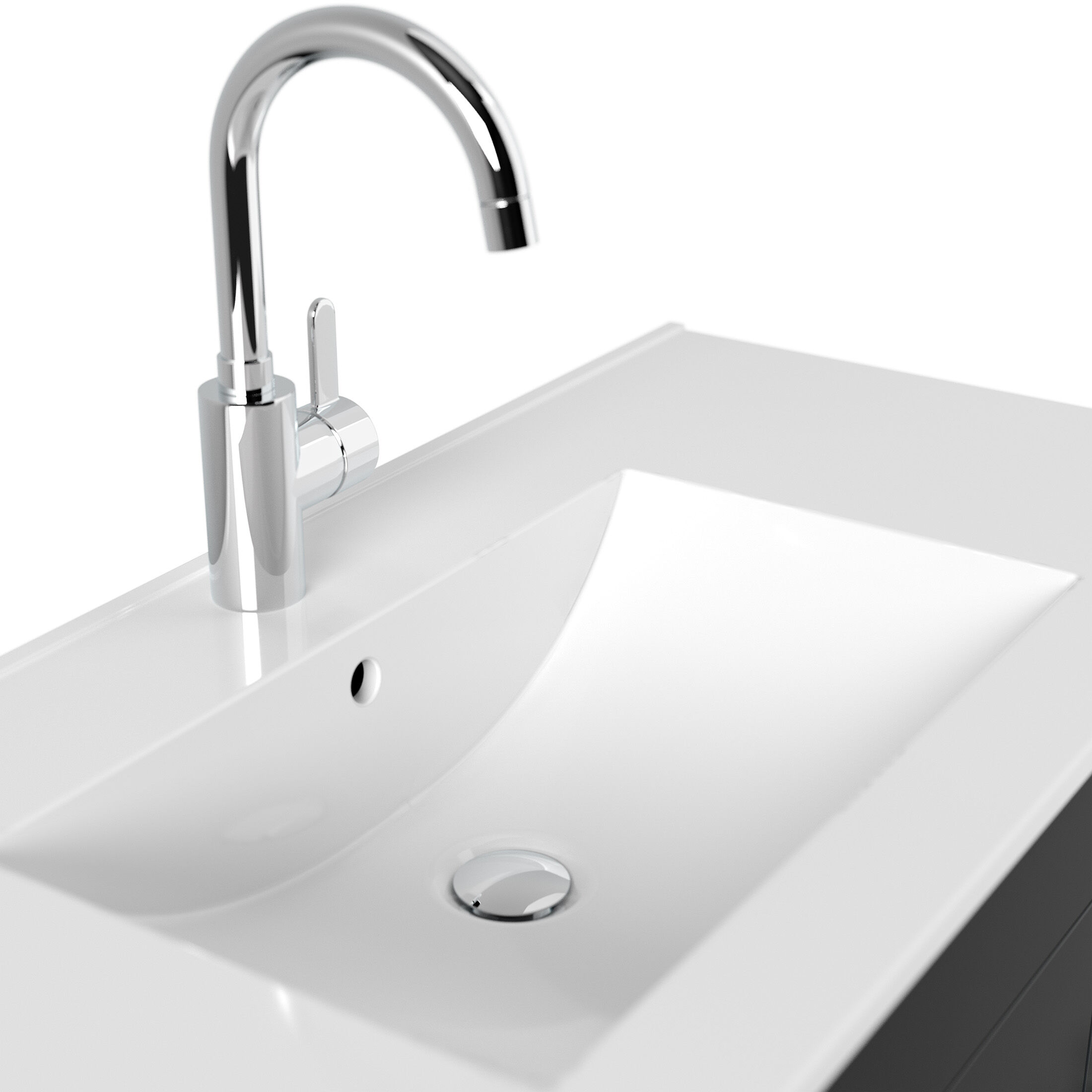 Badmöbel Venezia grafit Waschtisch mit 3 Softclose Türen