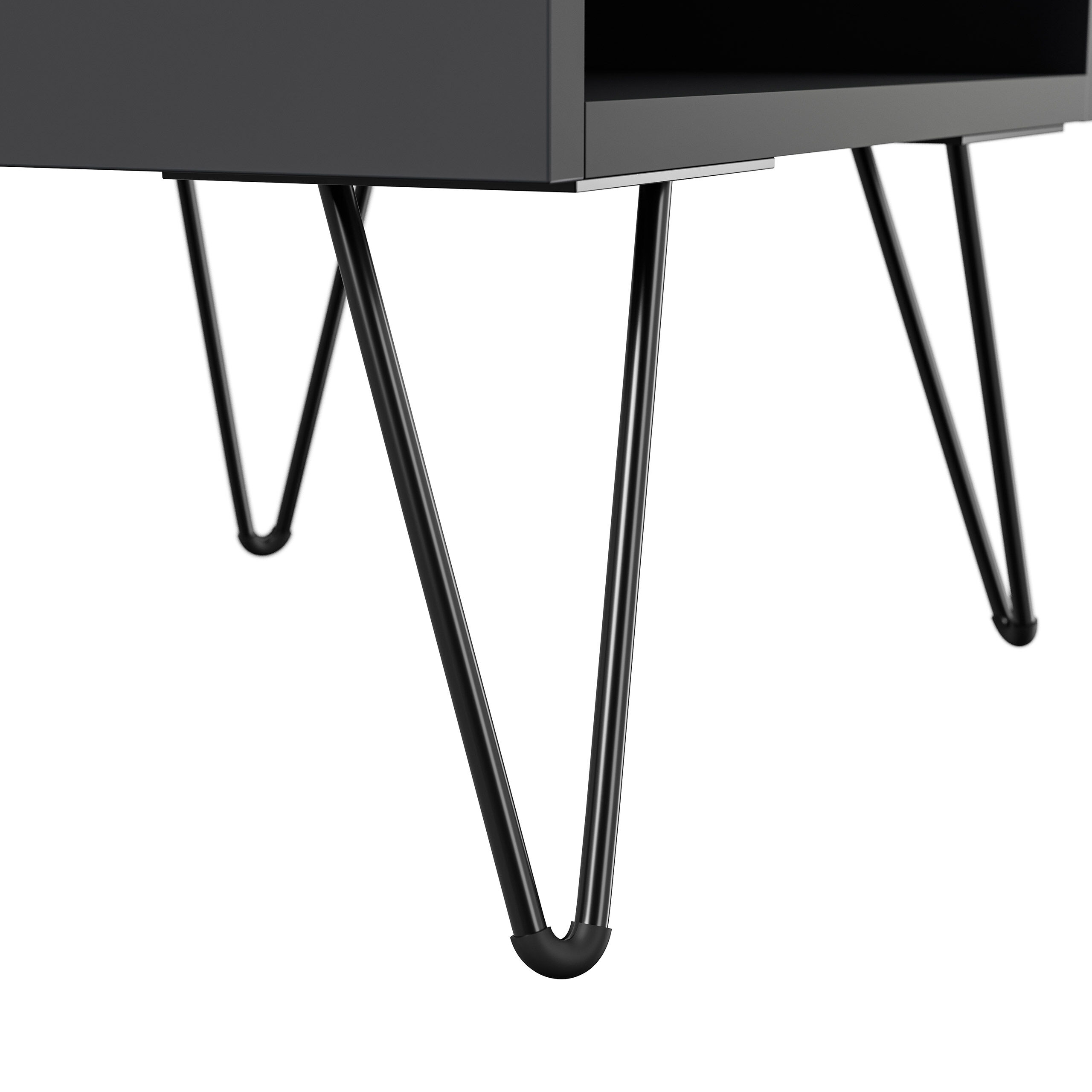 2er Set Nachttisch Dion 40cm SoftClose stehend Weiß & Eiche Front