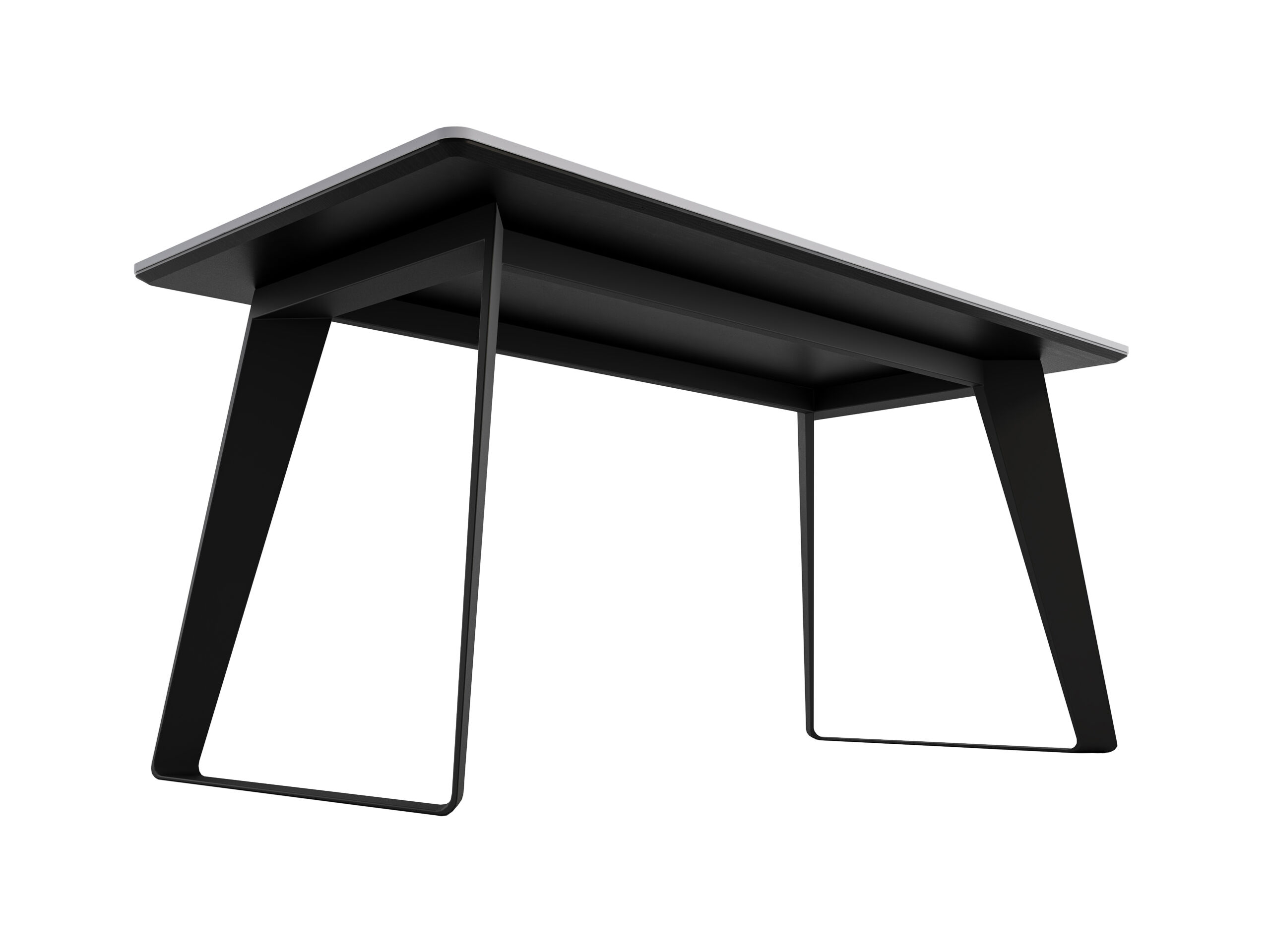 Esstisch 160x80cm weiße Keramikplatte schwarze U-Form Beine