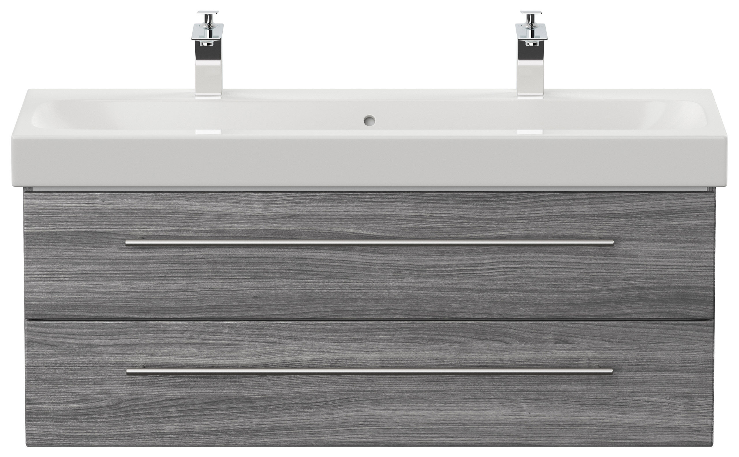 Badmöbel mit Geberit Icon Waschbecken 120 cm SoftClose silbereiche