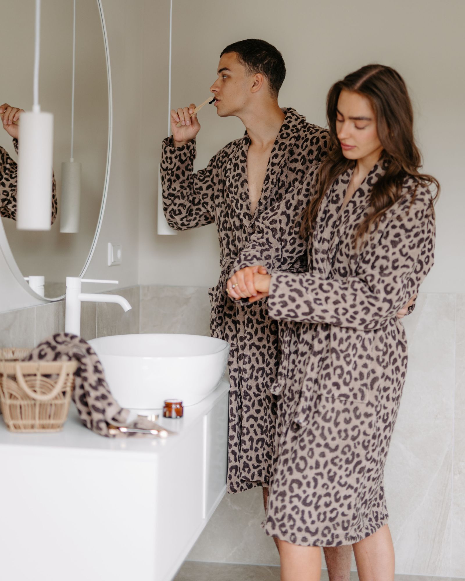 Bademantel LEO S/M 100% Baumwolle Leopard