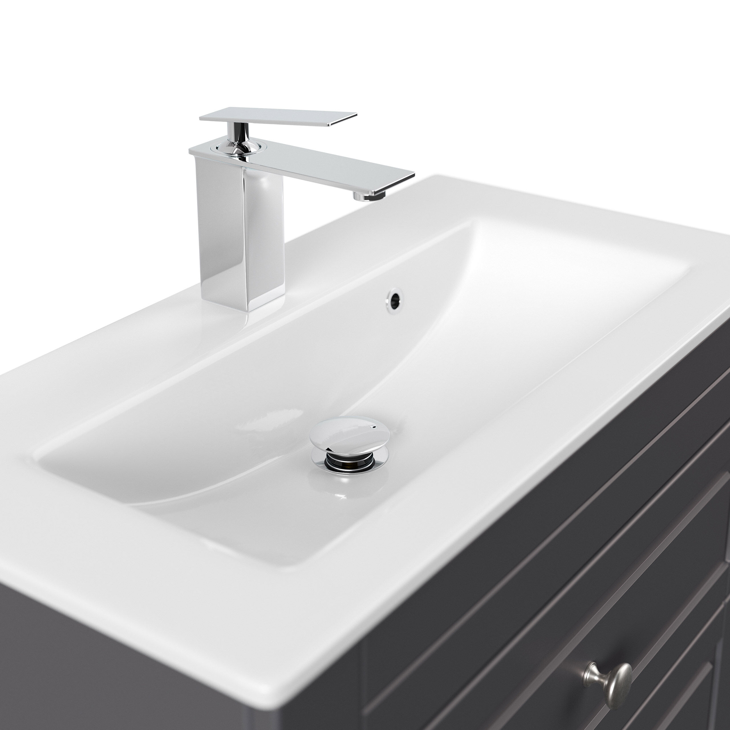 Badmöbel-Set Mars 700 Cottage SlimLine LED-Spiegel anthrazit