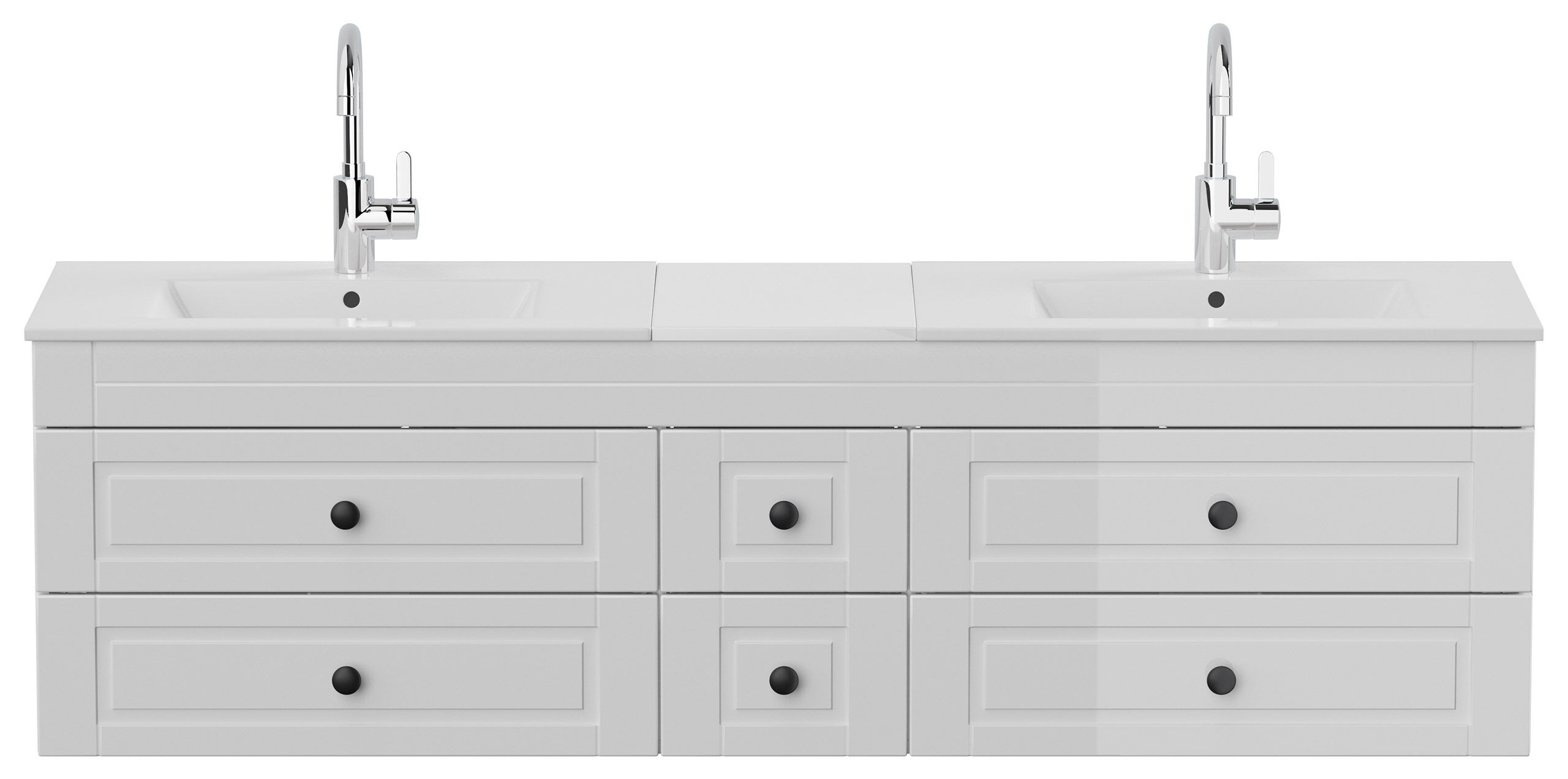 Badmöbel Milano XL Cottage Doppel-Waschbecken SoftClose anthrazit