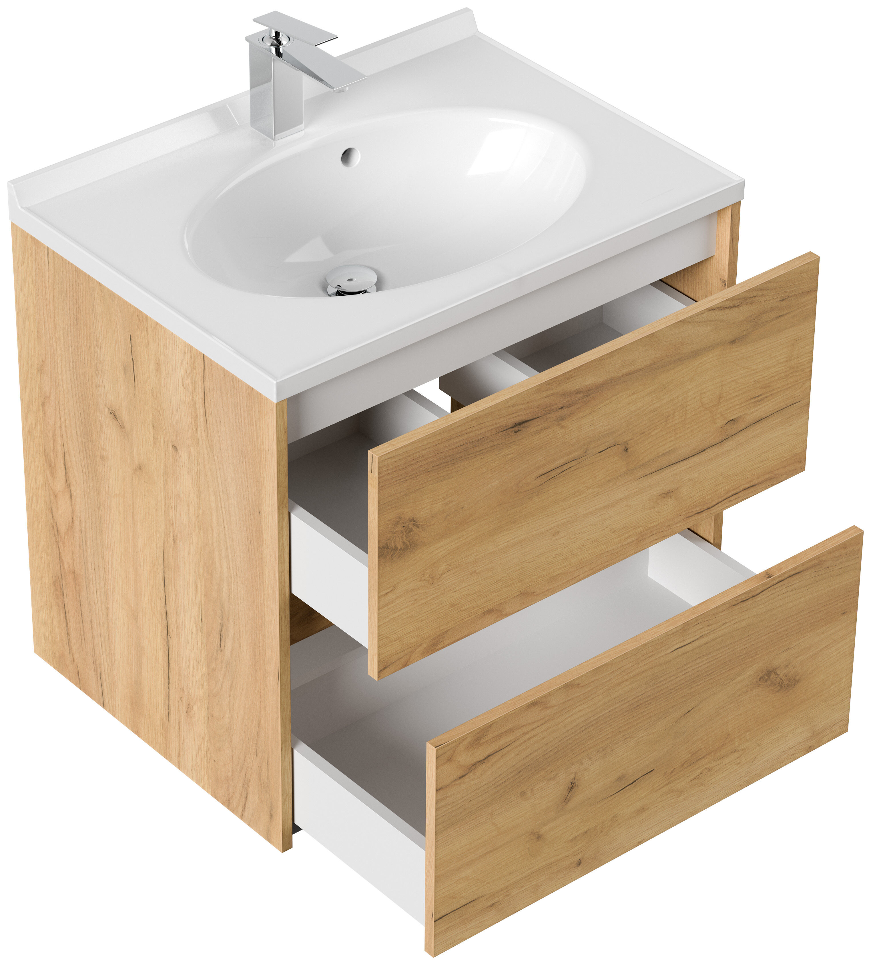Badmöbel Rina & Waschtisch 70cm 2 Greifraum SoftClose Auszüge grafit