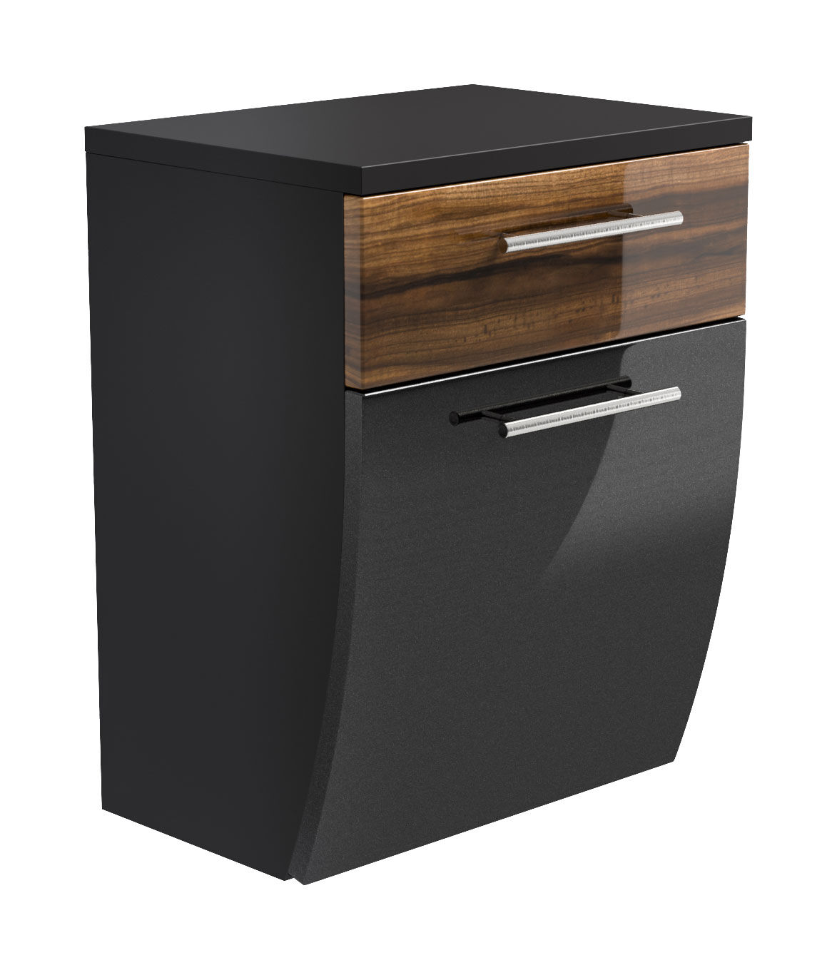 Unterschrank Salona 40 cm Walnuss hochglanz/Grafit hochglanz