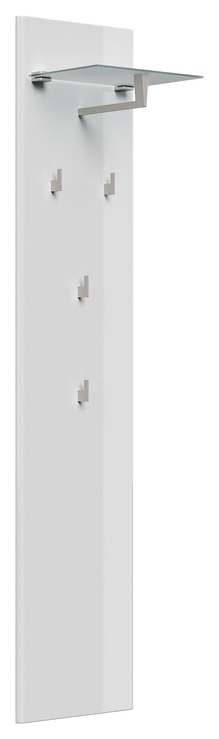 Garderobe Set 013 Lancaster 3 tlg Schuhschrank 4 Klappen 16 Paar Weiss-Weiss Hgl