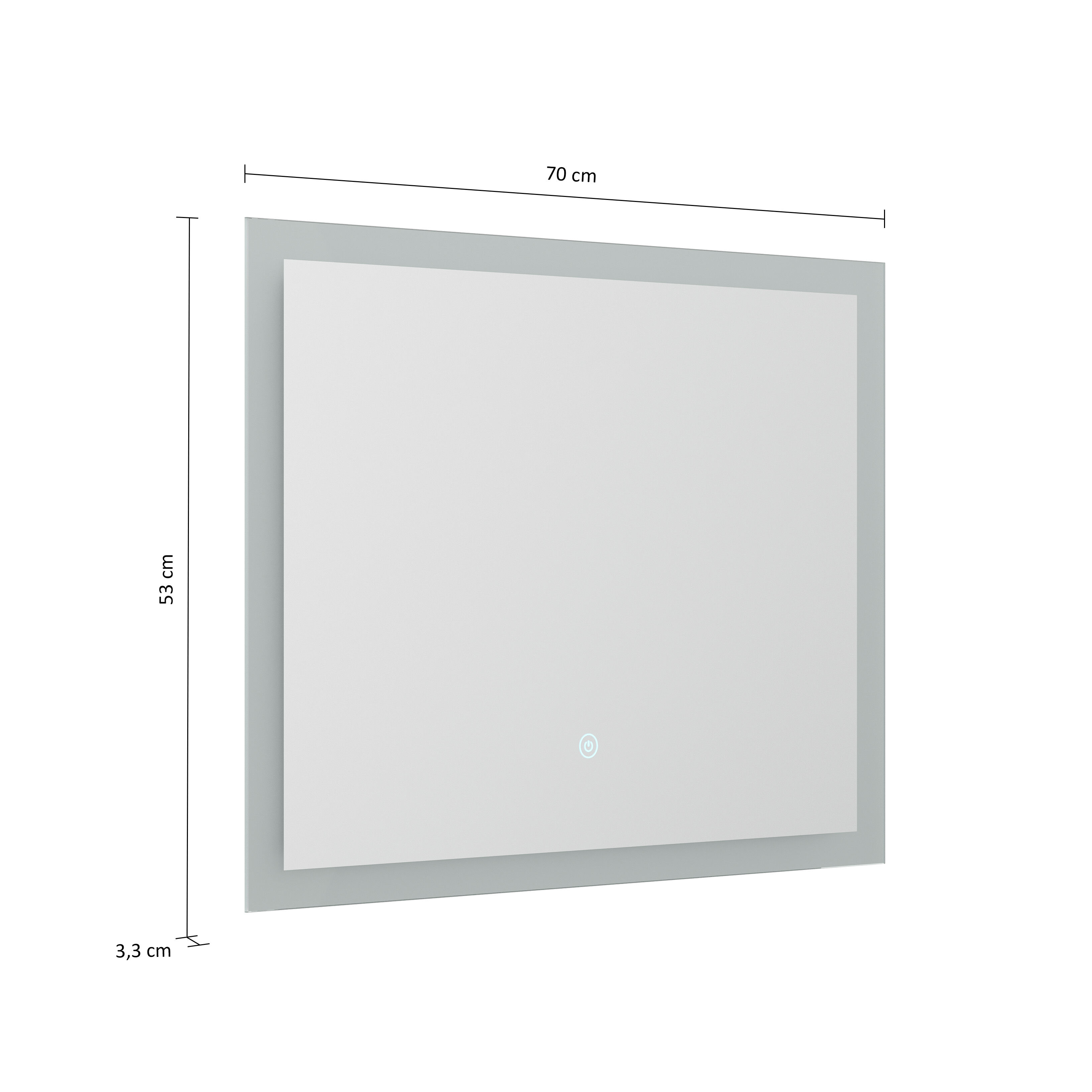 LED Spiegel 70x53 cm mit Touch Bedienung