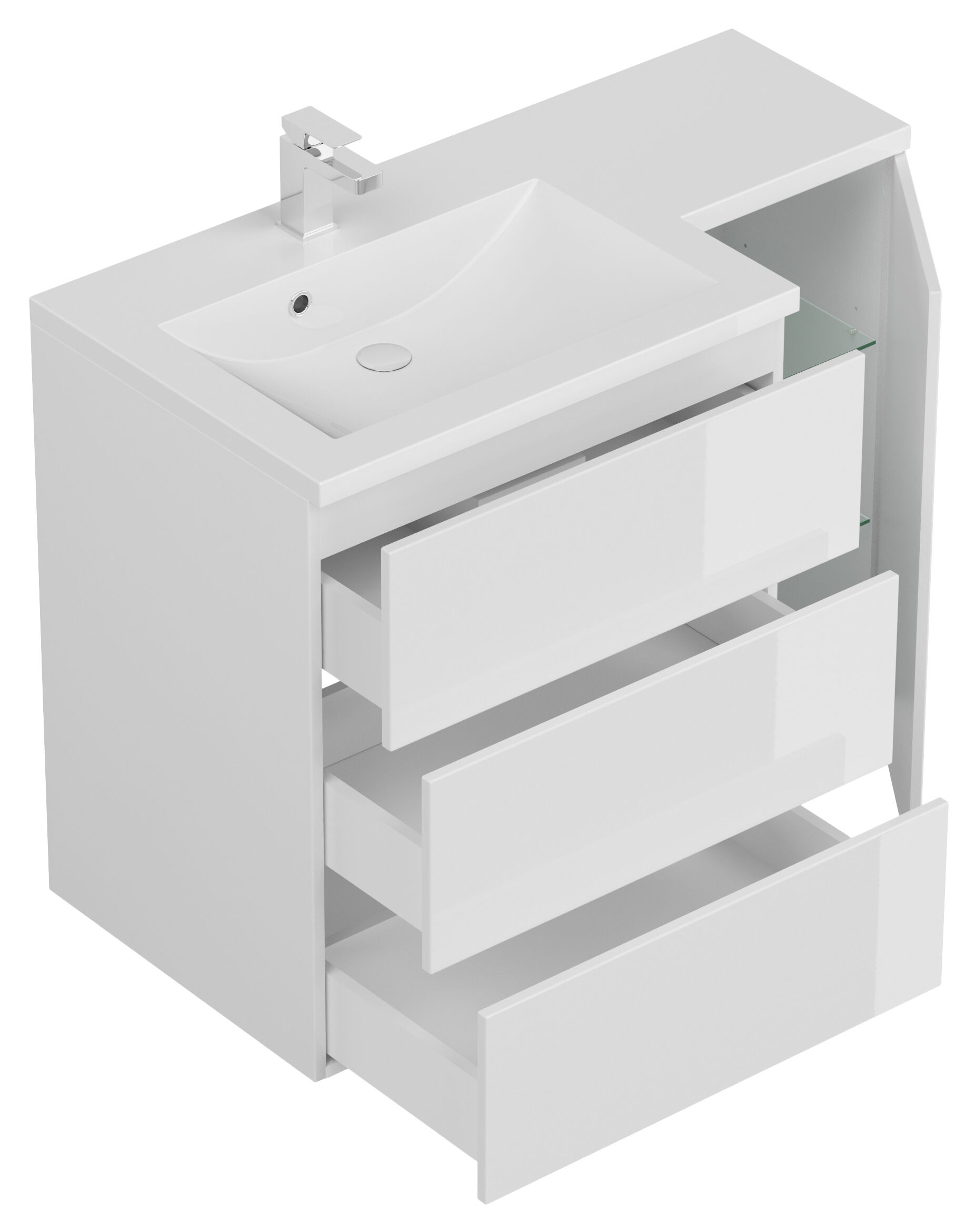 Badblock ELISA rechts SoftClose weiss hochglanz