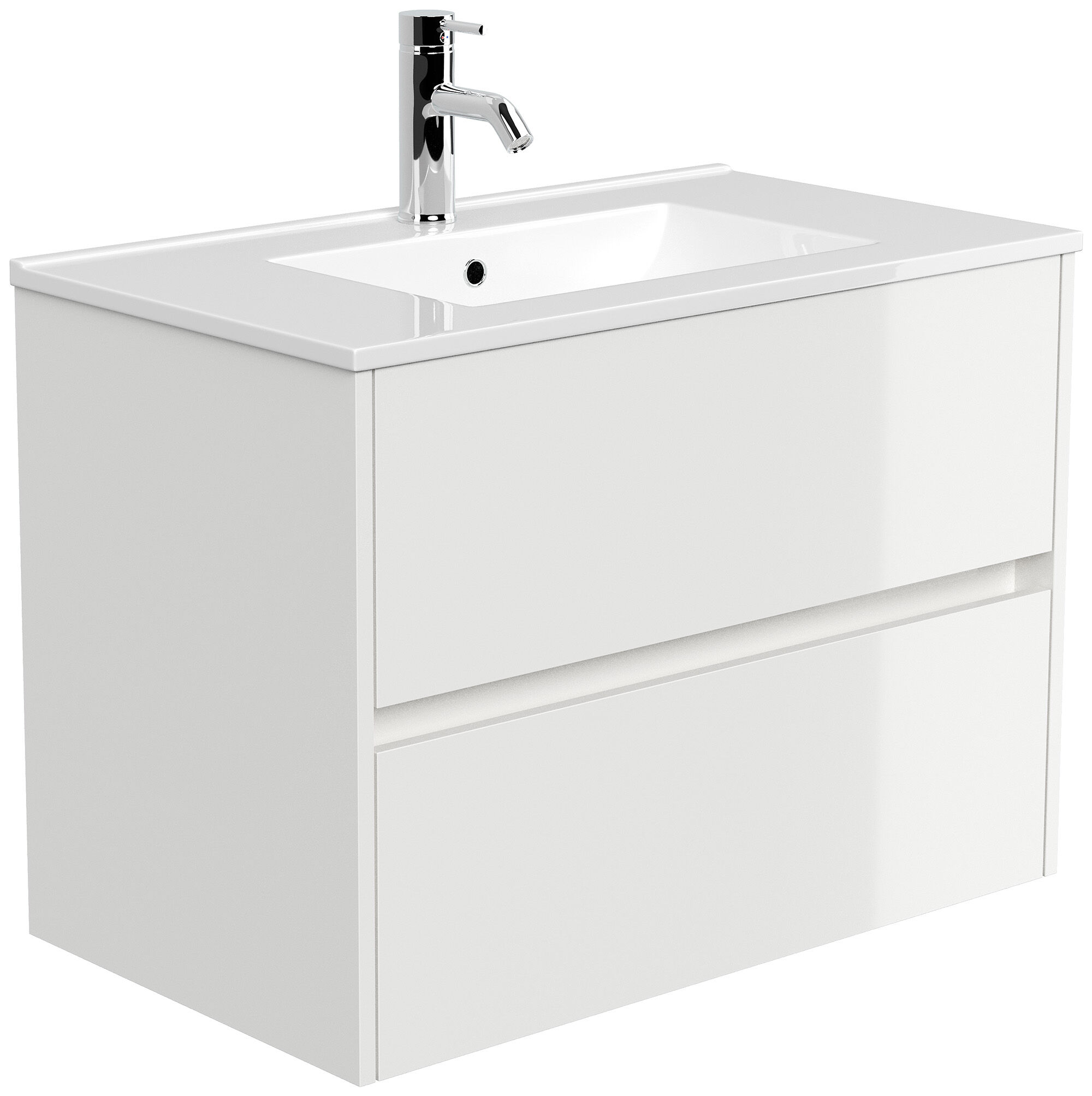 Badmöbel Taifun & Waschtisch 80cm 2 Greifraum SoftClose Auszüge weiß Hgl