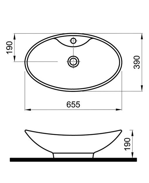 Badmöbel Taifun 120cm mit Keramik Aufsatzwaschbecken grafit