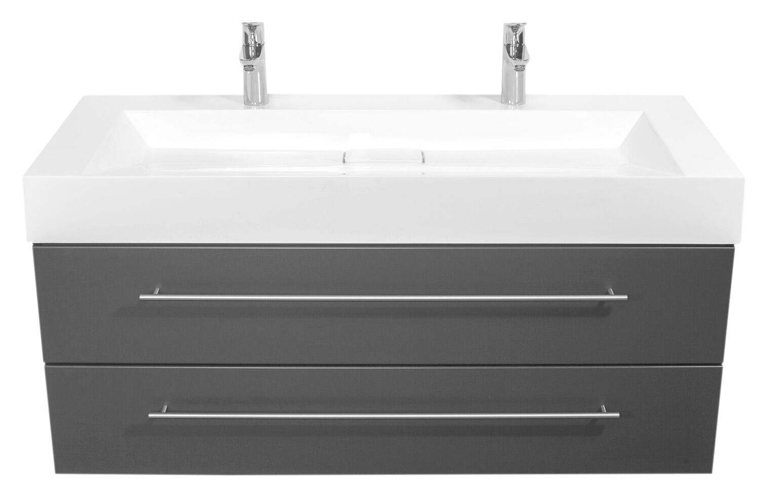 Badmöbel Design 1200 Doppel weiss hochglanz
