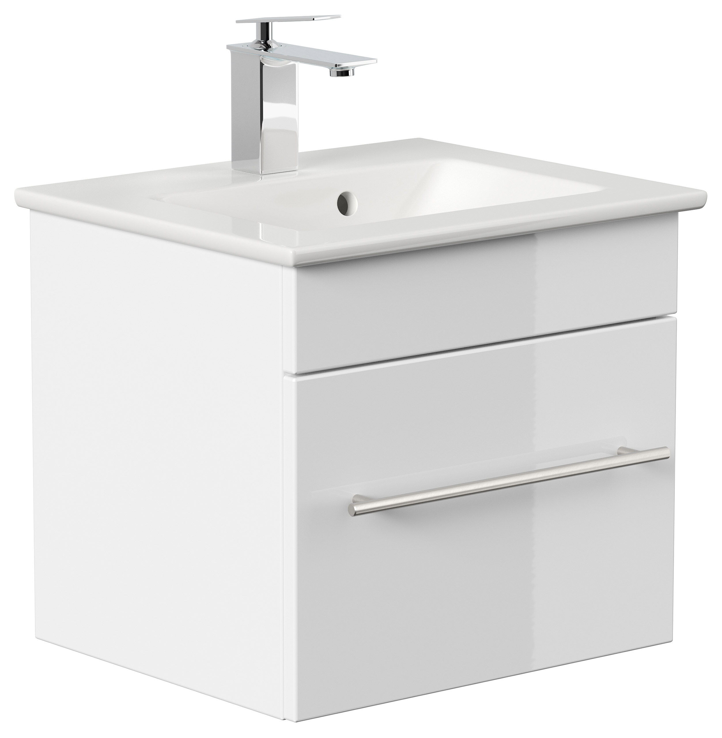 Badmöbel mit Villeroy & Boch Venticello Waschbecken 50 cm weiss hochglanz