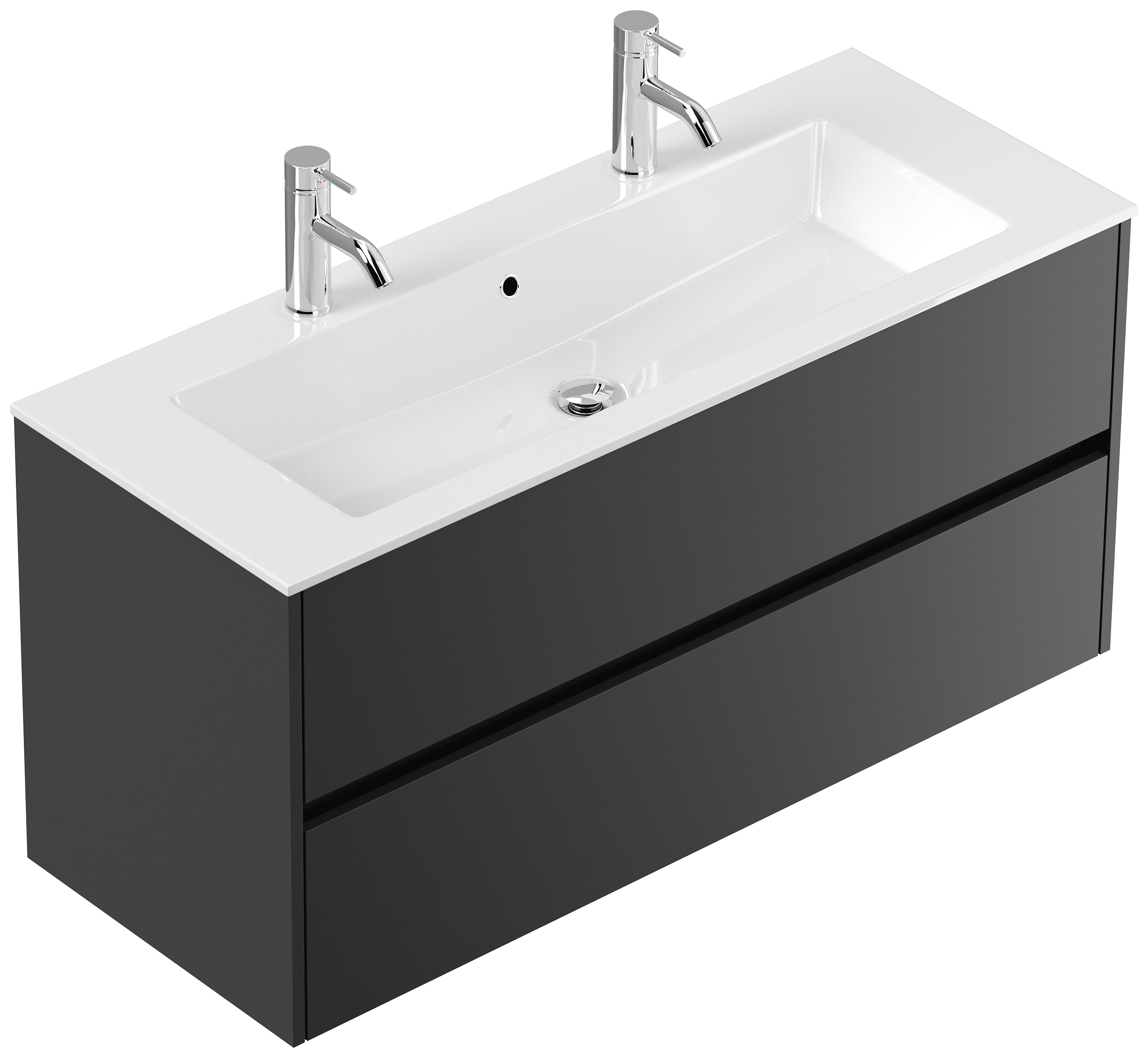 Doppelbadmöbel Taifun & Waschtisch 120 cm 2 Greifraum SoftClose Grafit