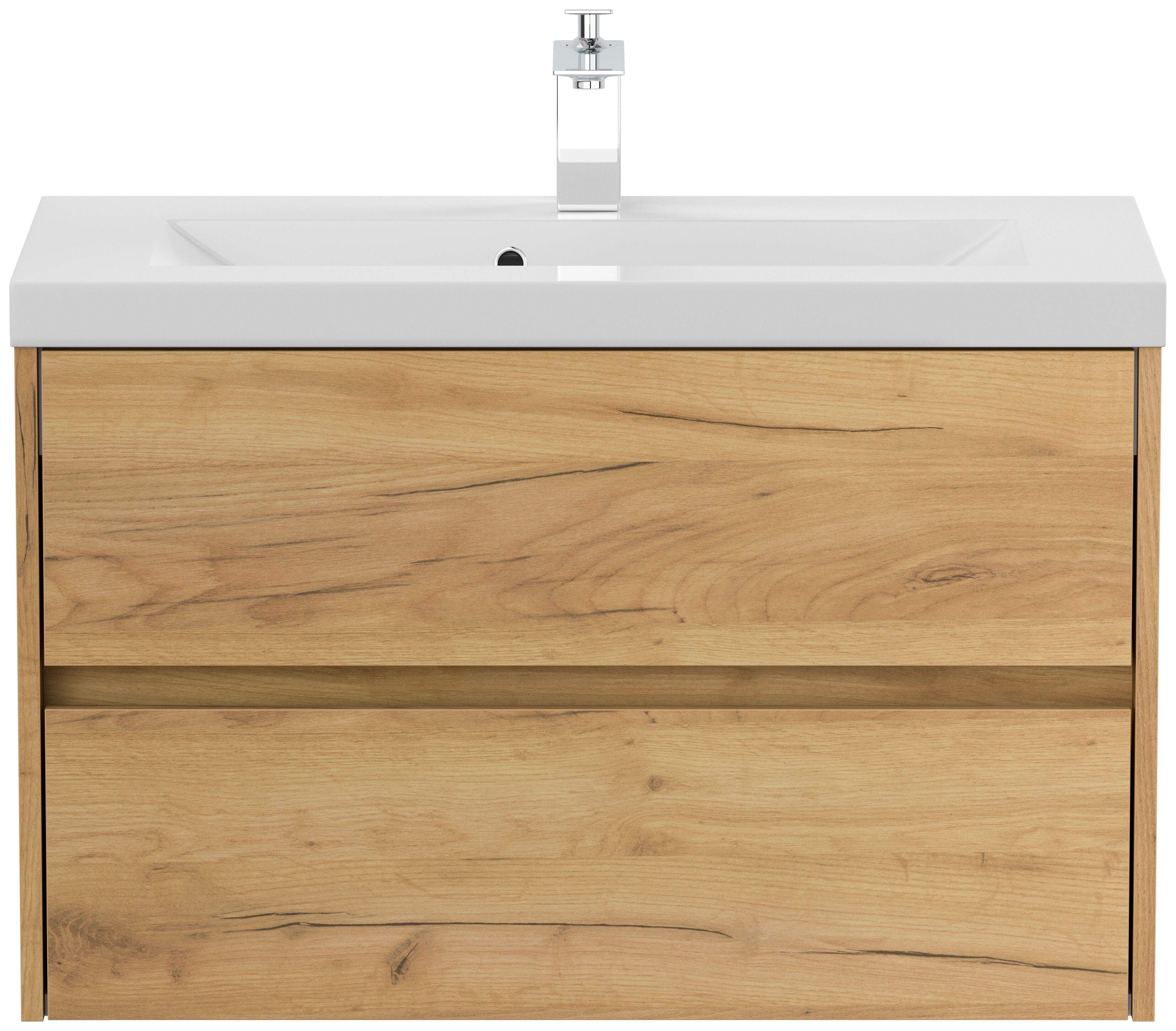 Badmöbel Melora & Waschtisch 80cm 2 Greifraum SoftClose Auszüge eiche gold