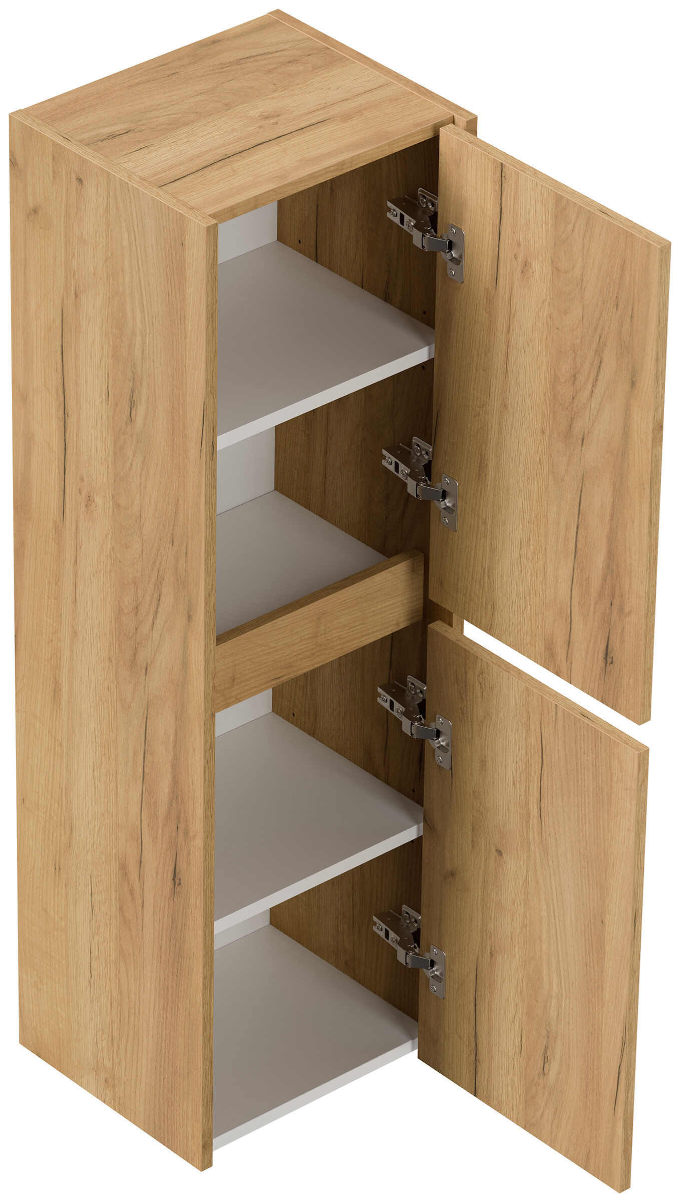 Badezimmer Hochschrank 112cm Softclose Taifun zur Wandmontage eiche gold